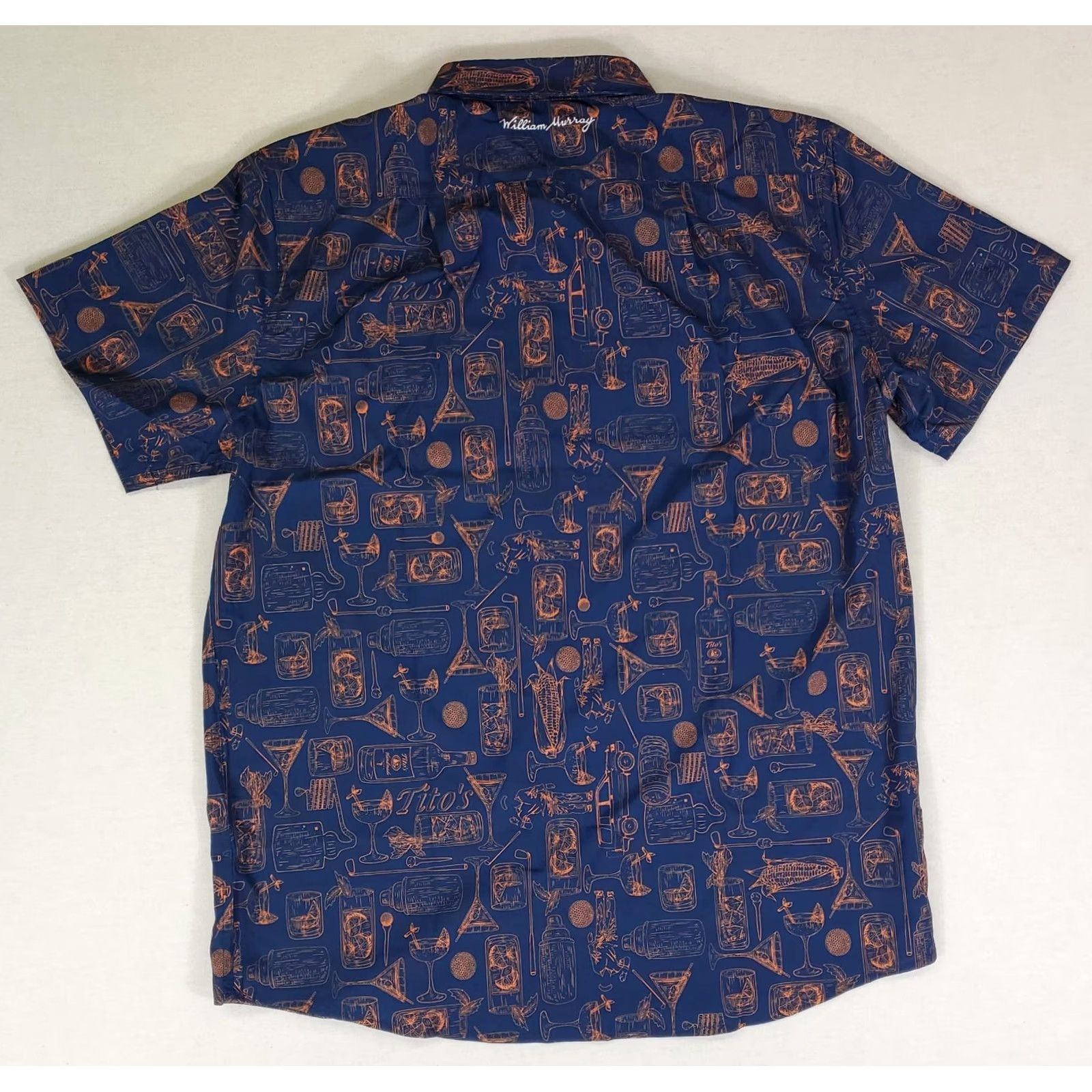 Vintage William Murray Tito's Vodka Hawaiian Camp Shirt Allover Print Mens L Blue Shirt Size US L / EU 52-54 / 3 - 4 Thumbnail