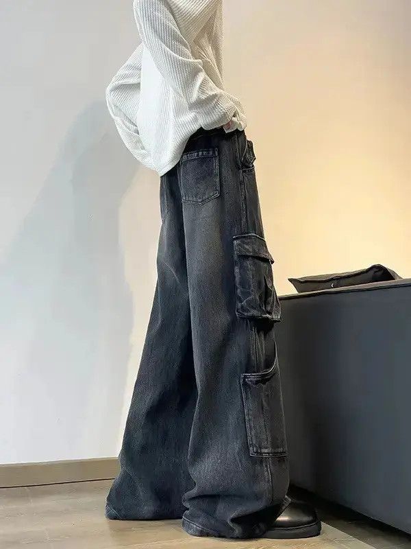 Japanese Brand Retro loose high street straight leg jeans Size US 32 / EU 48 - 4 Thumbnail