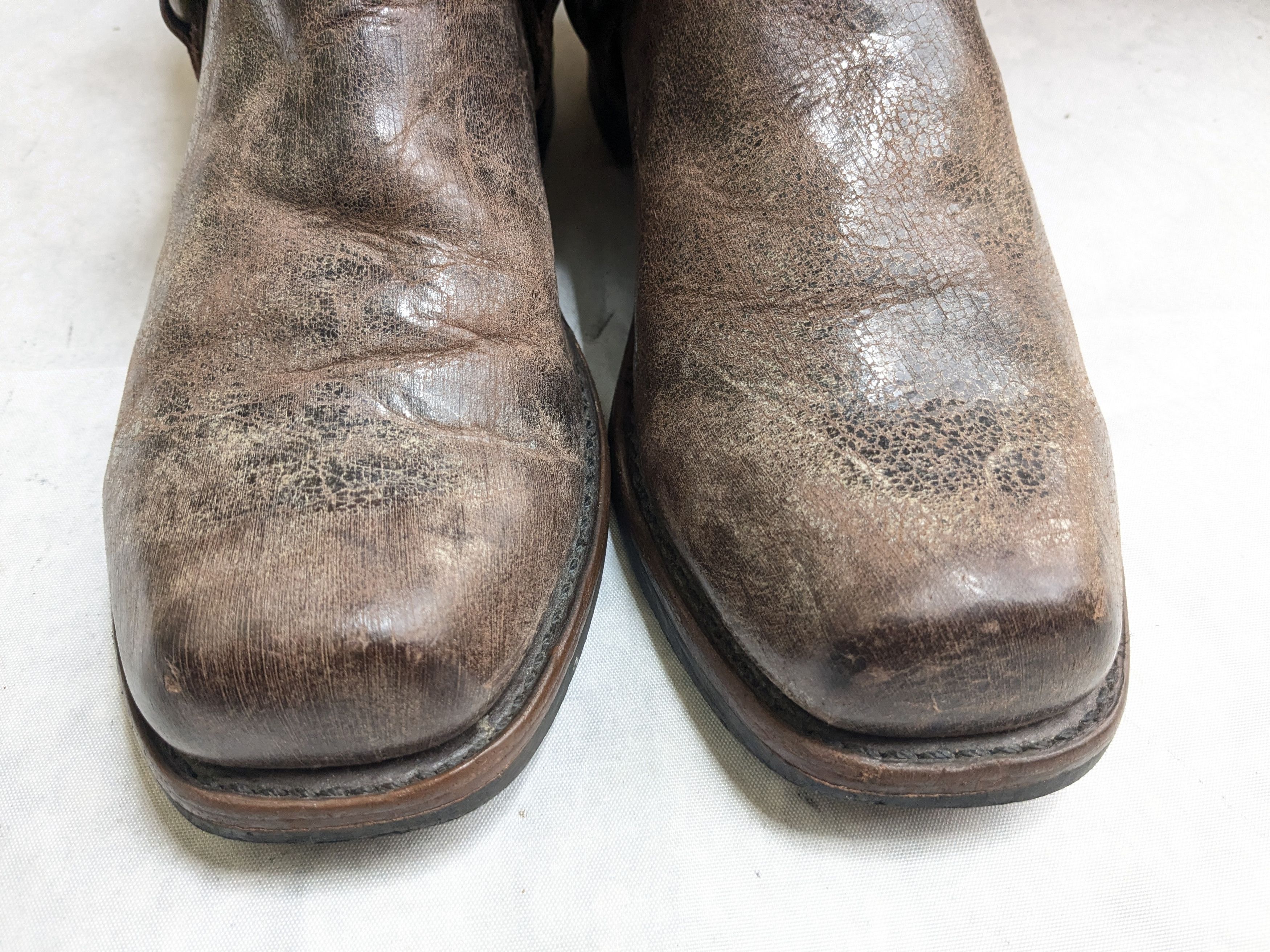 Frye Frye Harness Boots Brown Leather 9 M Buckle Size US 9 / EU 42 - 3 Thumbnail