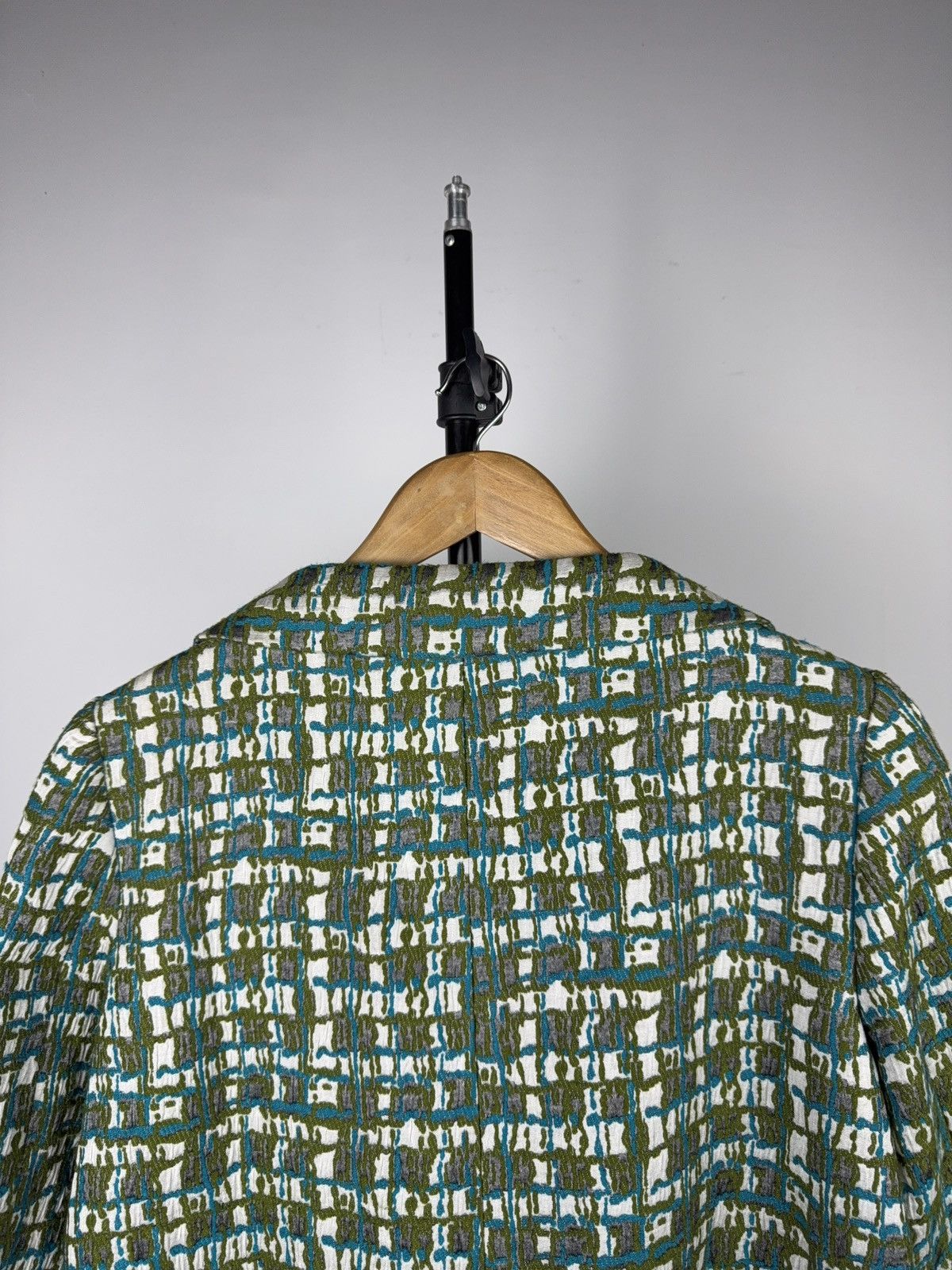 Cos COS Textured Jacquard Coat Green Abstract Pattern SZ 36 S/M Size S / US 4 / IT 40 - 14 Thumbnail