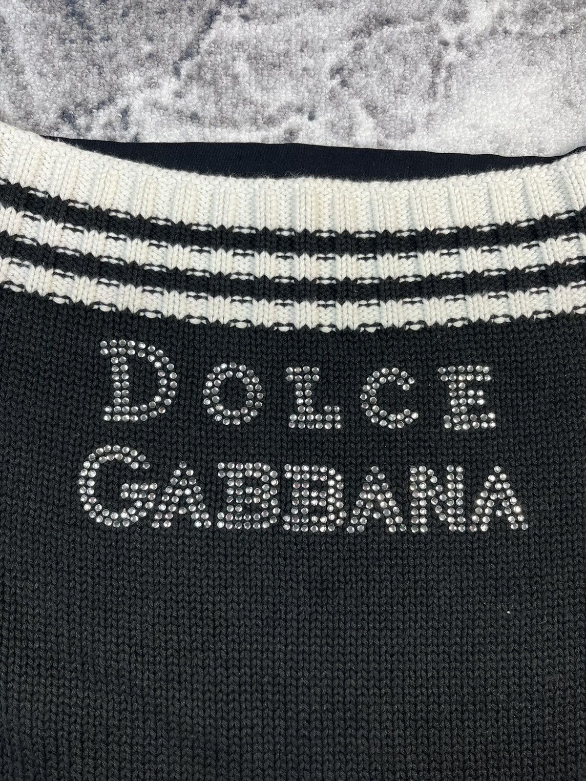 Dolce & Gabbana Dolce & Gabbana Beaded Logo Knit Sweater Size S / US 4 / IT 40 - 4 Thumbnail