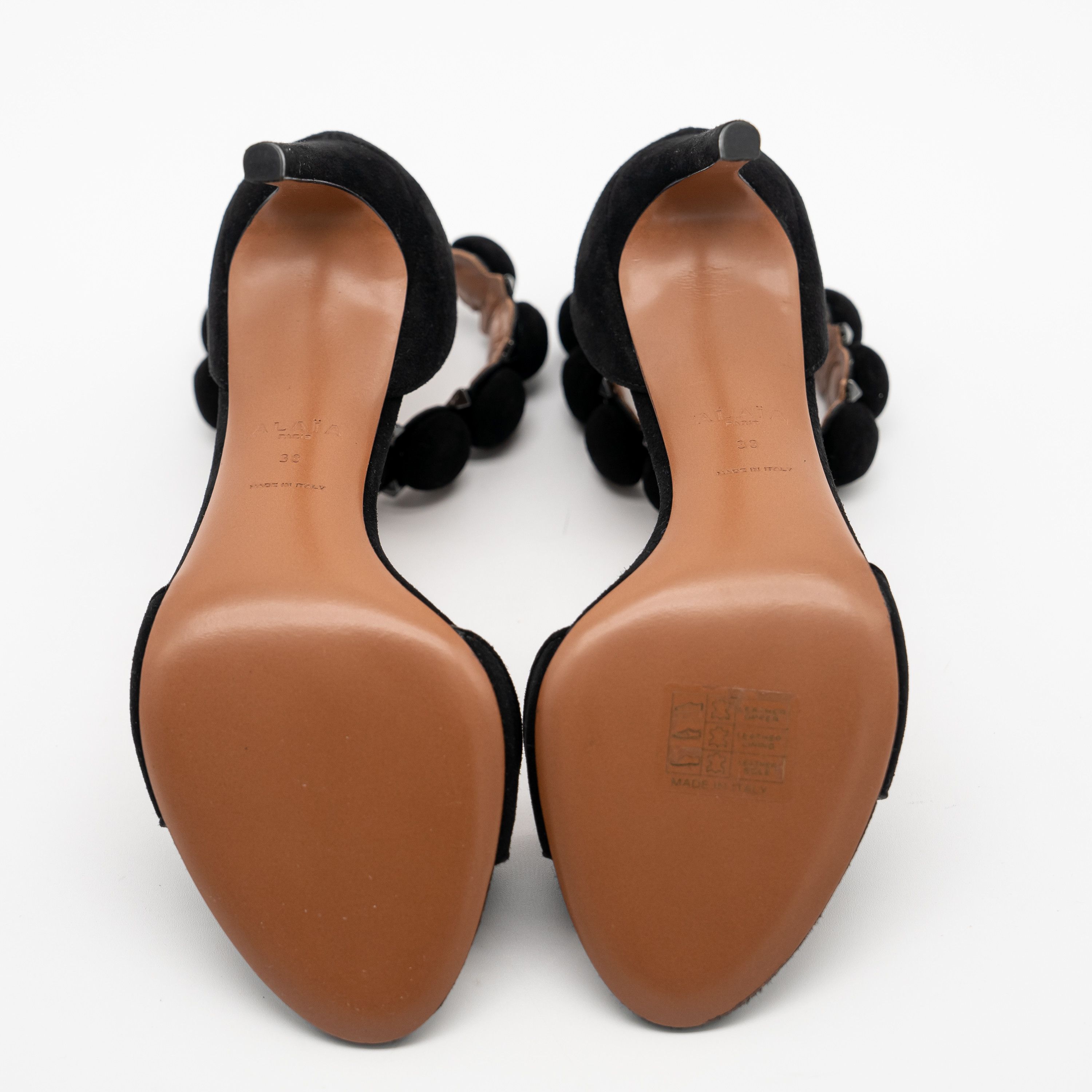 Alaia 38eu 8 US Alaia La Bombe 90 Black Sandals Strap Suede Heels Size US 7 / IT 37 - 5 Thumbnail