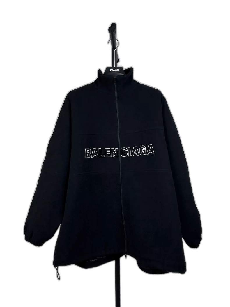 Balenciaga Balenciaga Black Letter Lamb Wool Jacket-2505 Size US L / EU 52-54 / 3 - 1 Thumbnail