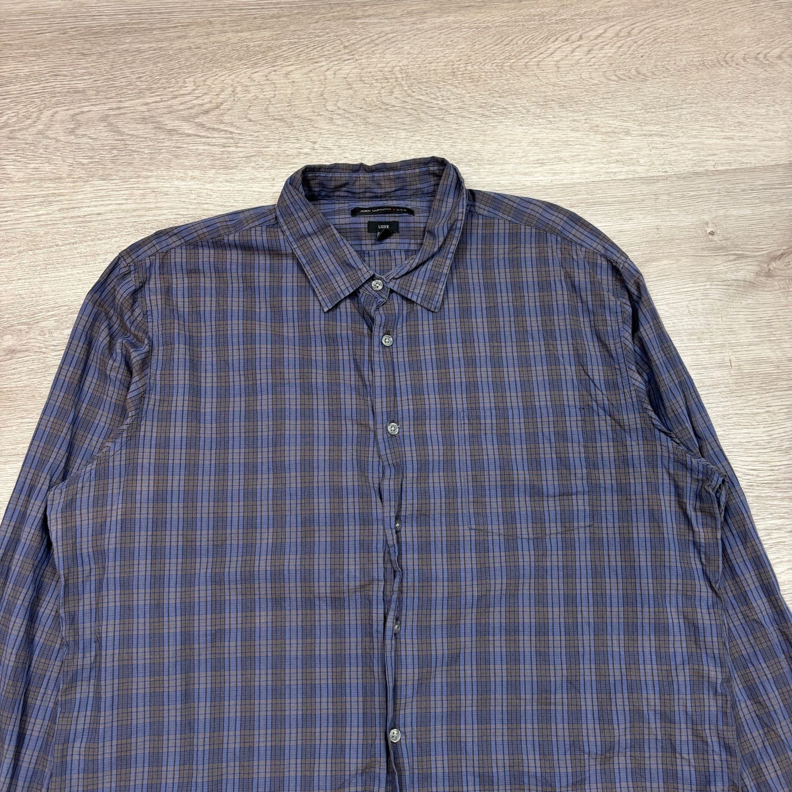 John Varvatos John Varvatos Star USA Luxe Plaid Button Up Shirt Men's 2XL Size US XXL / EU 58 / 5 - 2 Thumbnail