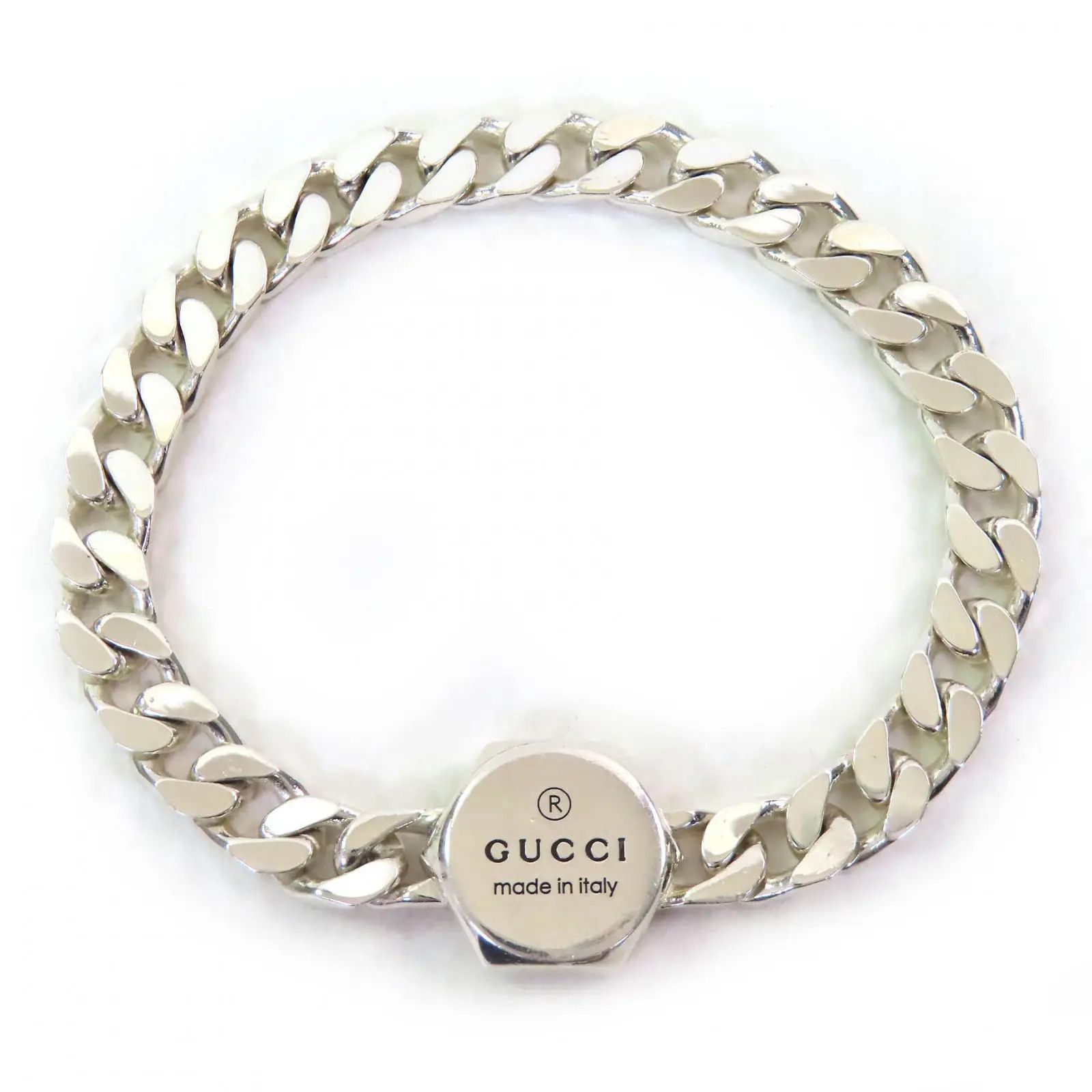 Gucci oc11z0126 Size: OS Trademark Metal Bracelet In Silver Size ONE SIZE - 1 Thumbnail
