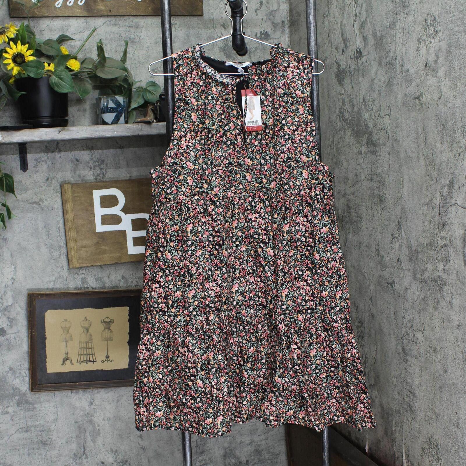 Designer NWT Bb Dakota Tiered A-Line Dress BL28140W S Black Floral | Grailed