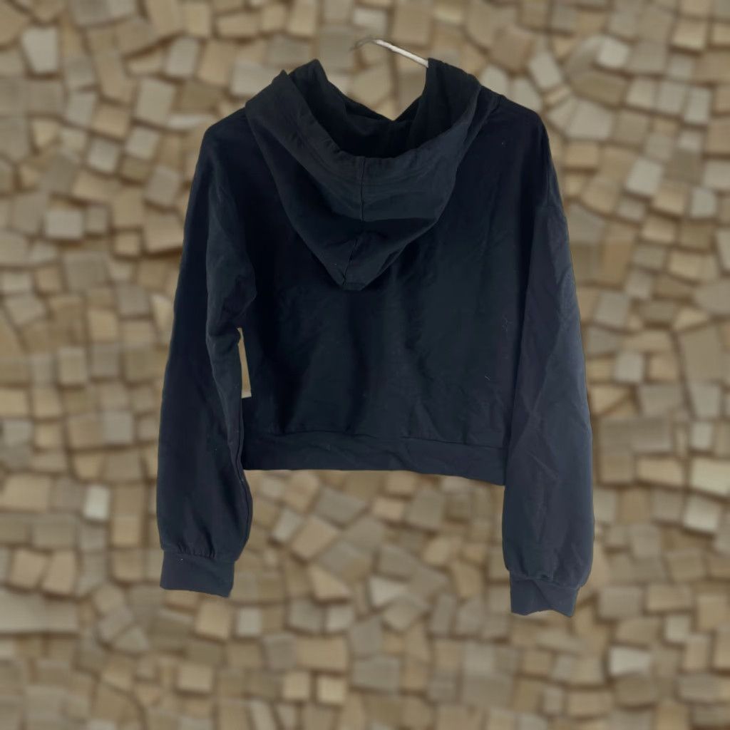 Vintage ABOUND Sweatshirt Women's S Black Hooded Cropped Pullover Drawstring NWT Size S / US 4 / IT 40 - 1 Thumbnail
