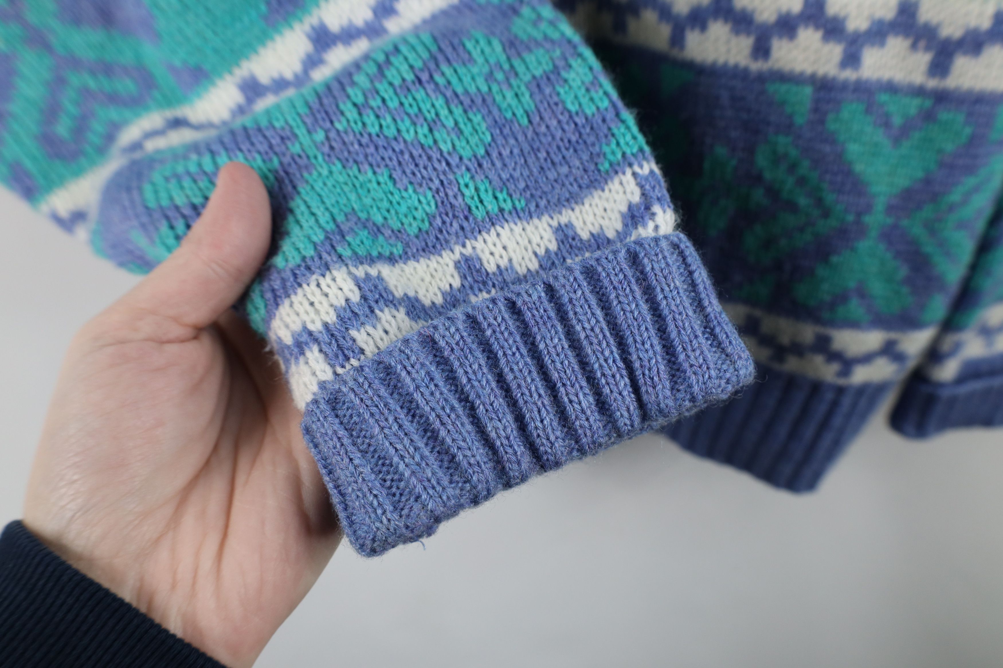 Vintage Vintage 90s Streetwear Blend Fair Isle Mock Neck Sweater USA Size L / US 10 / IT 46 - 7 Thumbnail