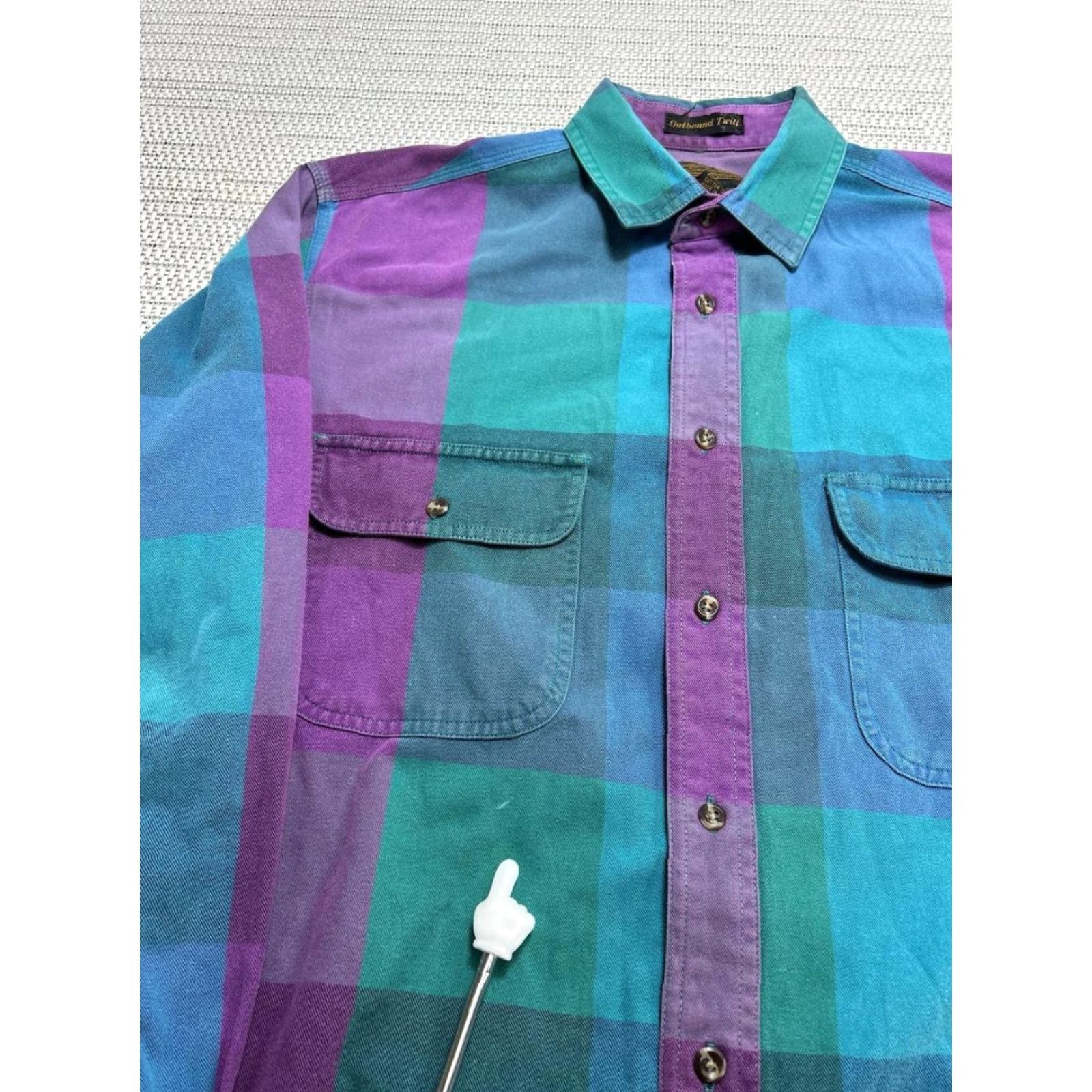 Eddie Bauer VINTAGE Eddie Bauer Shirt Mens M Blue Purple Cotton Button Up Flannel Size US M / EU 48-50 / 2 - 5 Thumbnail