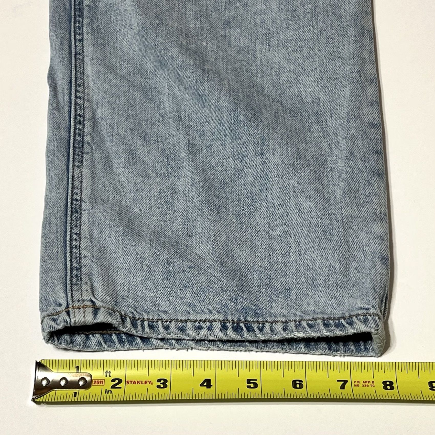 American Eagle Outfitters American Eagle Womens Jeans Baggy 12 Regular 30x30 Blue Distressed Logo Denim Stretch High Rise 90s Grunge Womens Size 34" / US 12 / IT 48 - 7 Thumbnail