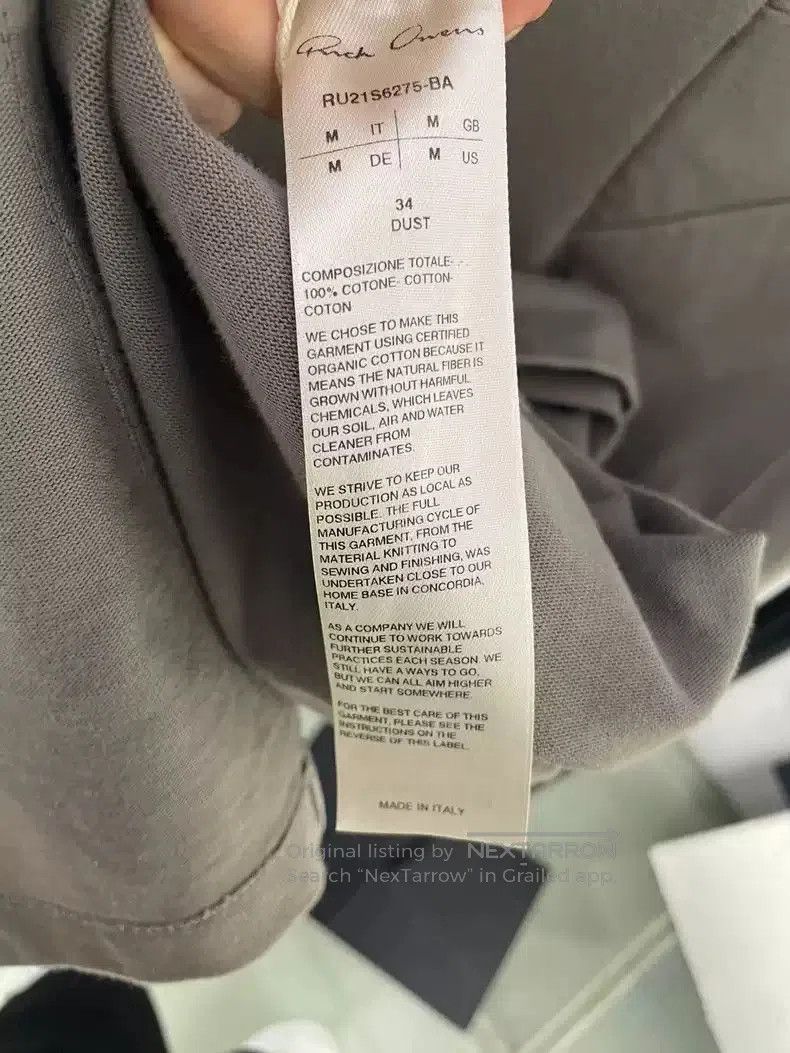Rick Owens Rick Owens RO SS22 gray solid color T-shirt. Size US M / EU 48-50 / 2 - 3 Thumbnail