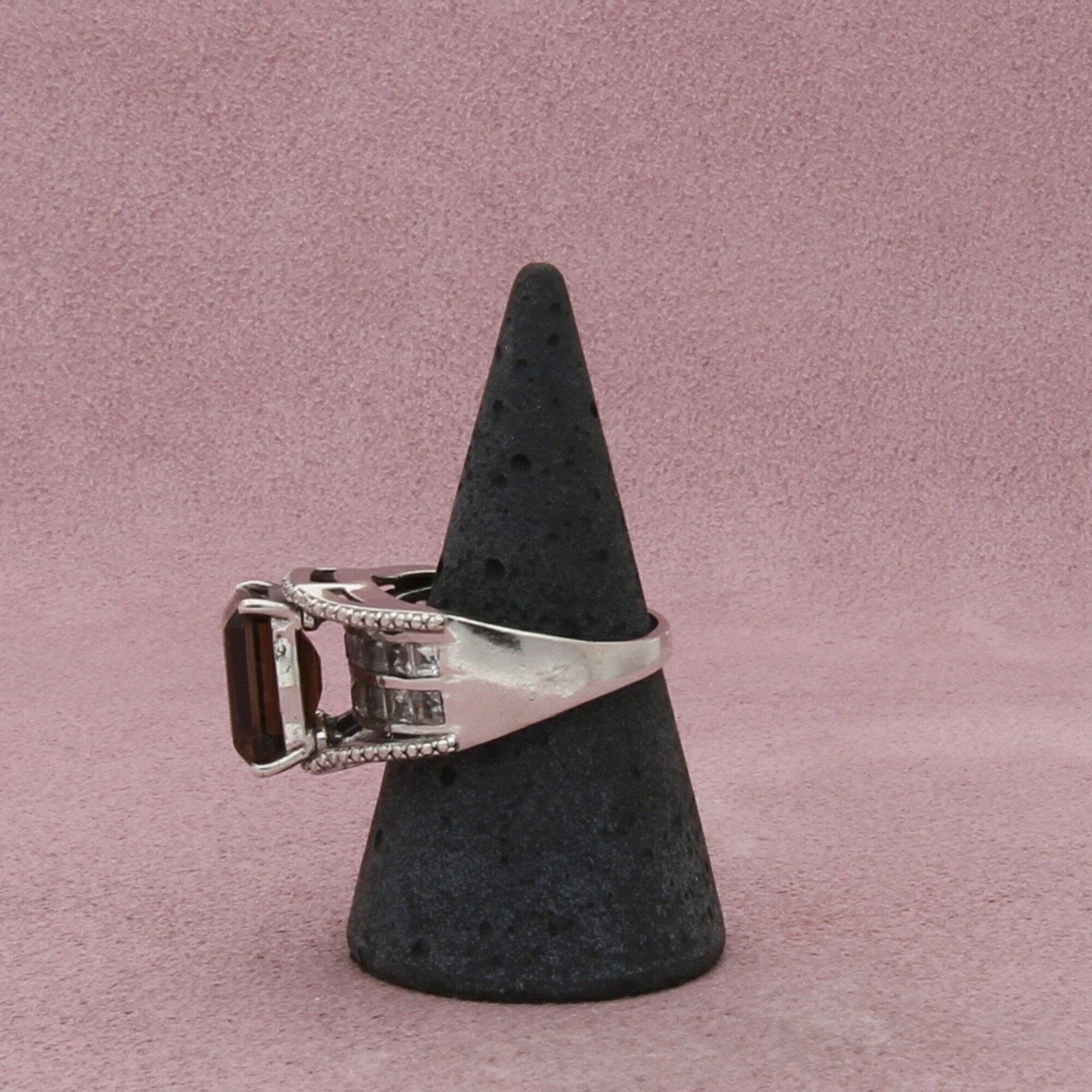 Sterling Silver sterling silver smoky quartz & white topaz ring size 9 Size ONE SIZE - 4 Thumbnail