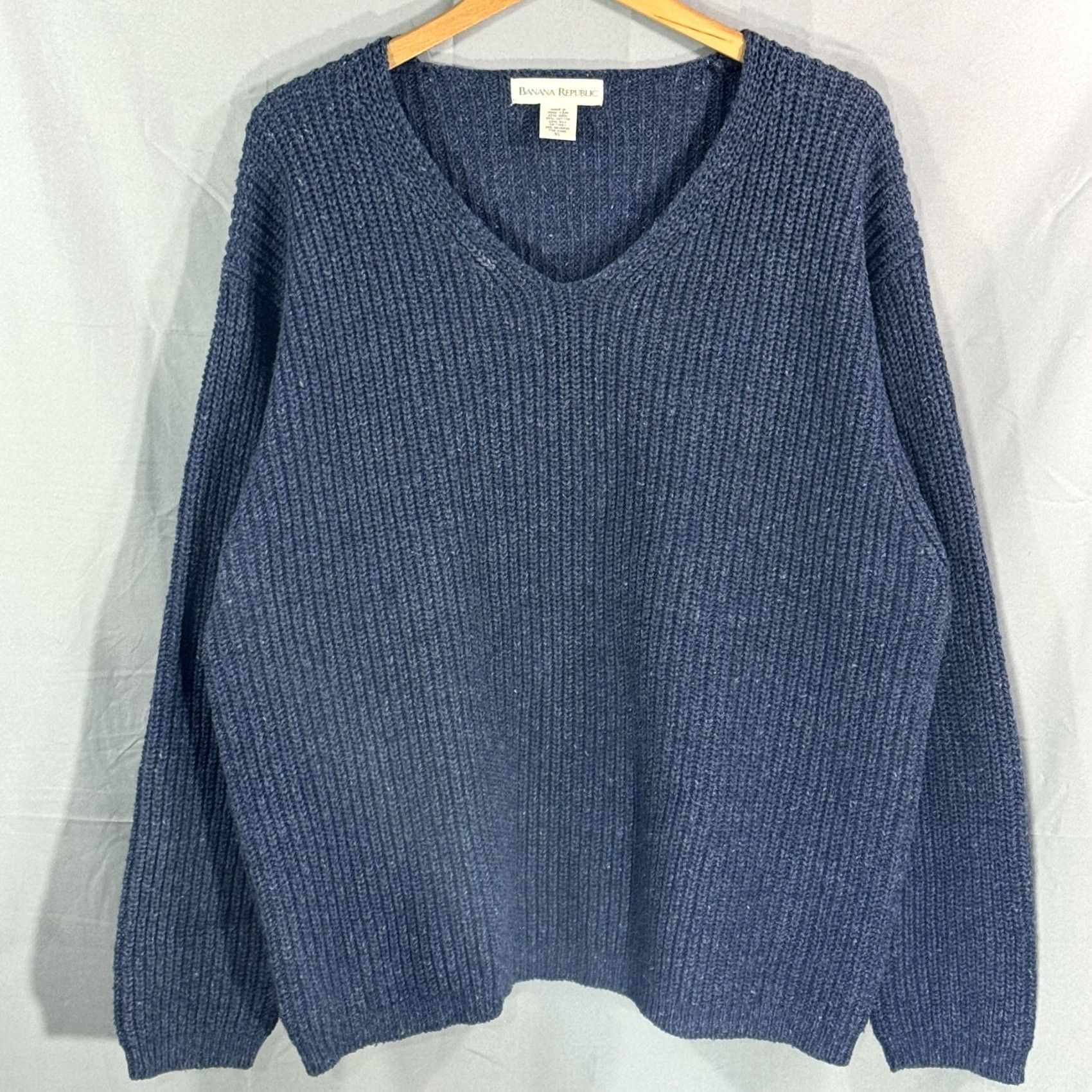 Banana Republic VINTAGE Banana Republic Sweater Mens XL Wool Rib Knit Pullover Classic Crewneck Casual Blue Size US XL / EU 56 / 4 - 2 Thumbnail