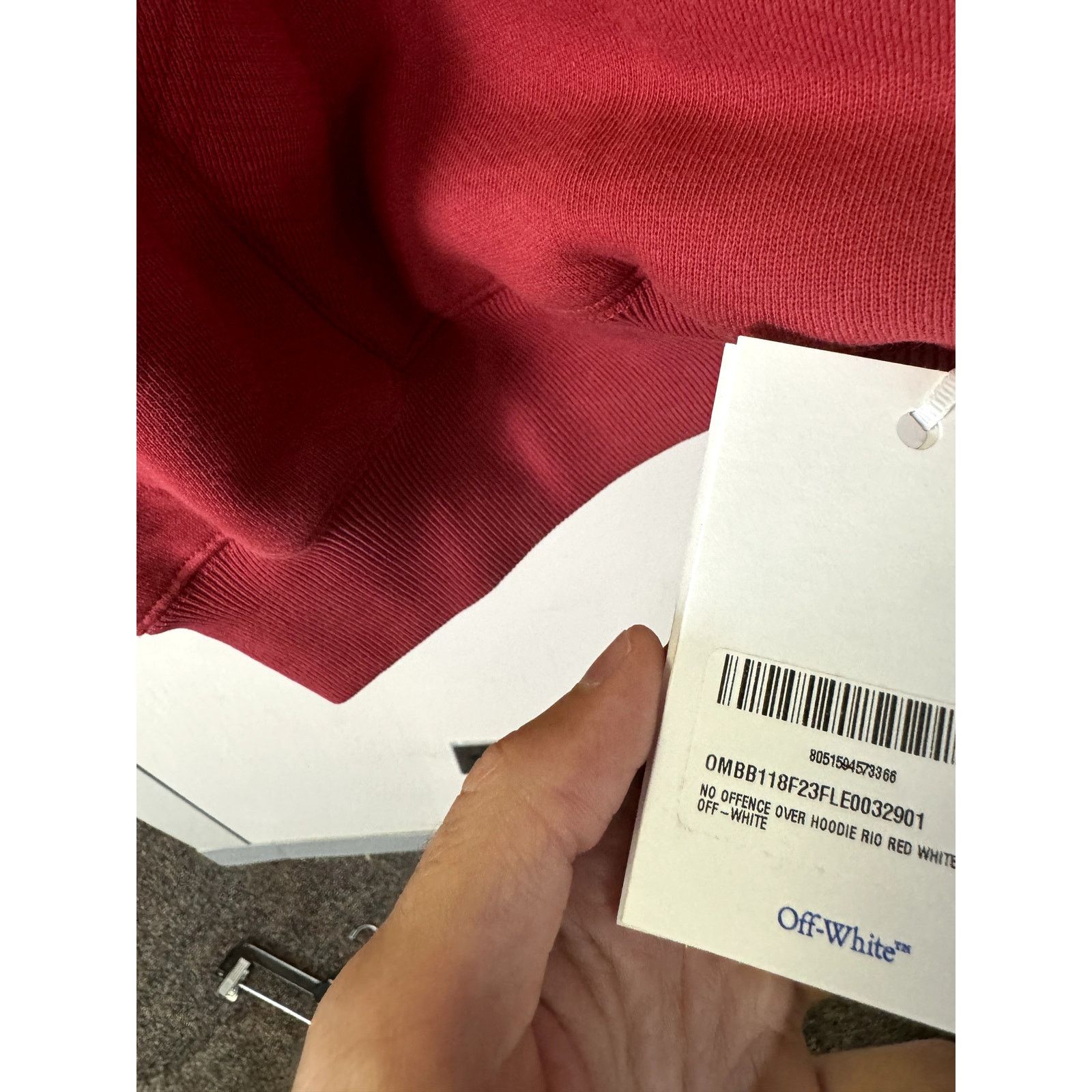 Off-White o1rshd1 No Offence Over Hoodie Rio in Red/White Size US XL / EU 56 / 4 - 13 Thumbnail