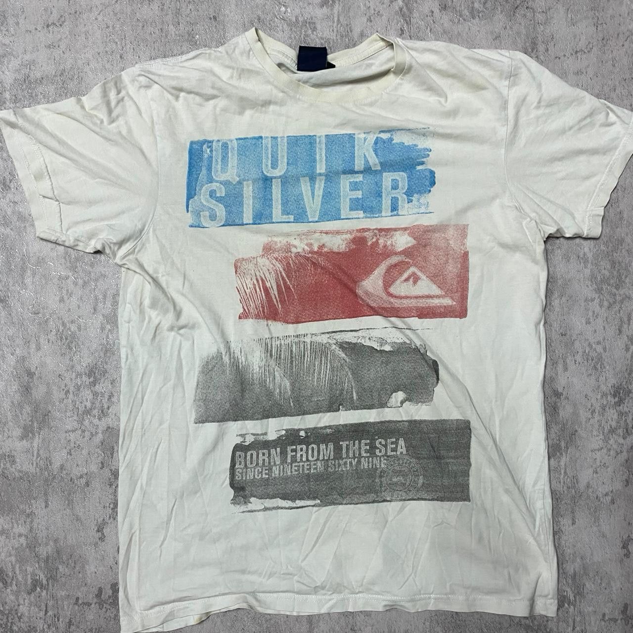 Quiksilver Quiksilver white and blue streetwear tee #skater Size US L / EU 52-54 / 3 - 1 Thumbnail