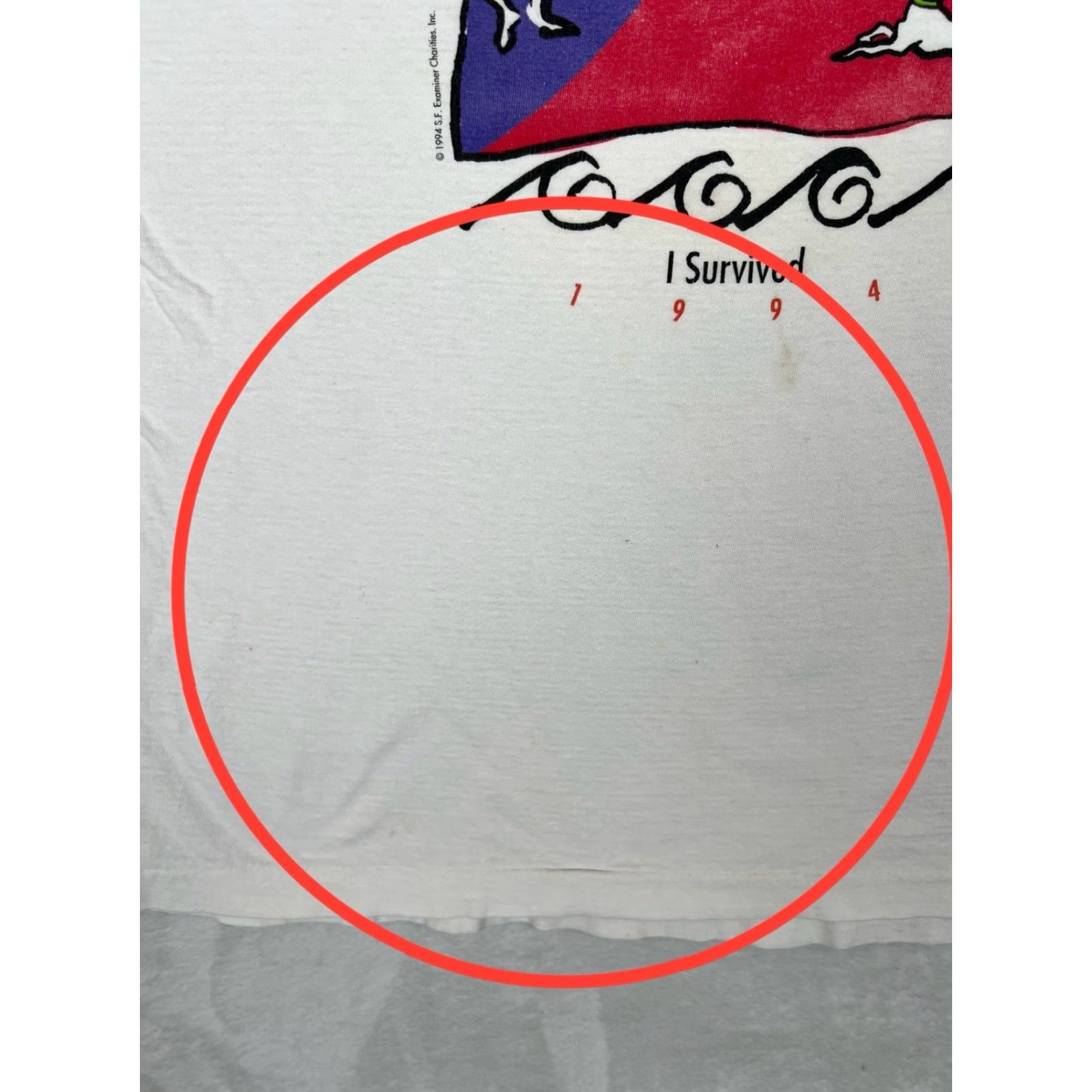 Vintage VINTAGE Examiner Bay To Breakers I Survived T-Shirt 90s 1994 L White Men Short Sleeve Round Neck Cotton USA 90s Mens Size US L / EU 52-54 / 3 - 3 Thumbnail