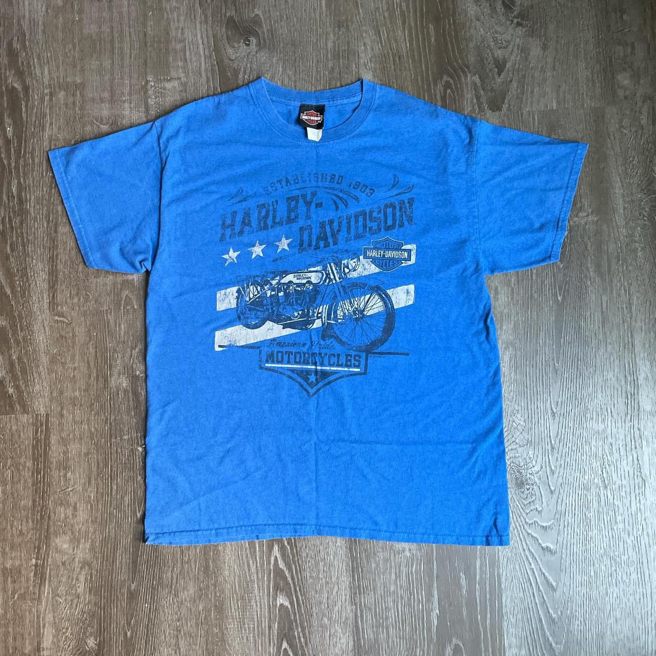 Ed Hardy × Harley Davidson × Vintage Vintage Harley Davidson blue t shirt motorcycle tee Size US M / EU 48-50 / 2 - 2 Thumbnail
