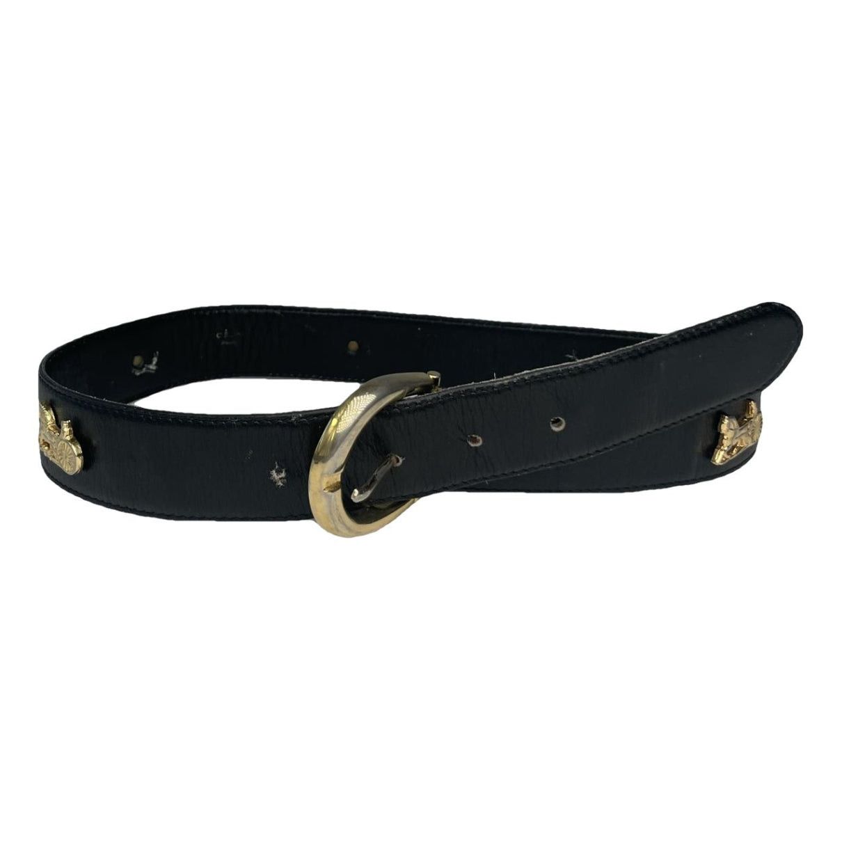 Celine Triomphe Black Leather Belt Size ONE SIZE - 1 Thumbnail