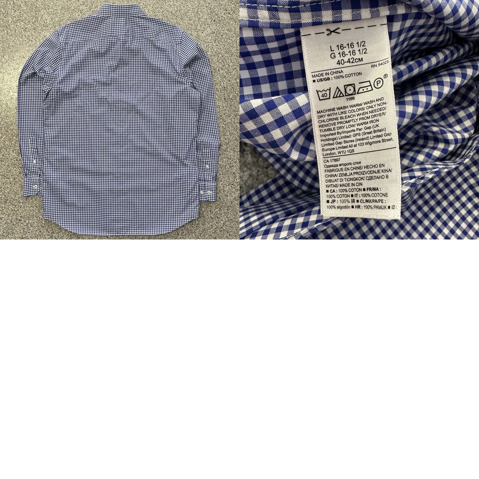Banana Republic Banana Republic Button-Up Shirt Mens L Camden Regular Fit Non-Iron Gingham Blue Cotton Size US L / EU 52-54 / 3 - 8 Thumbnail