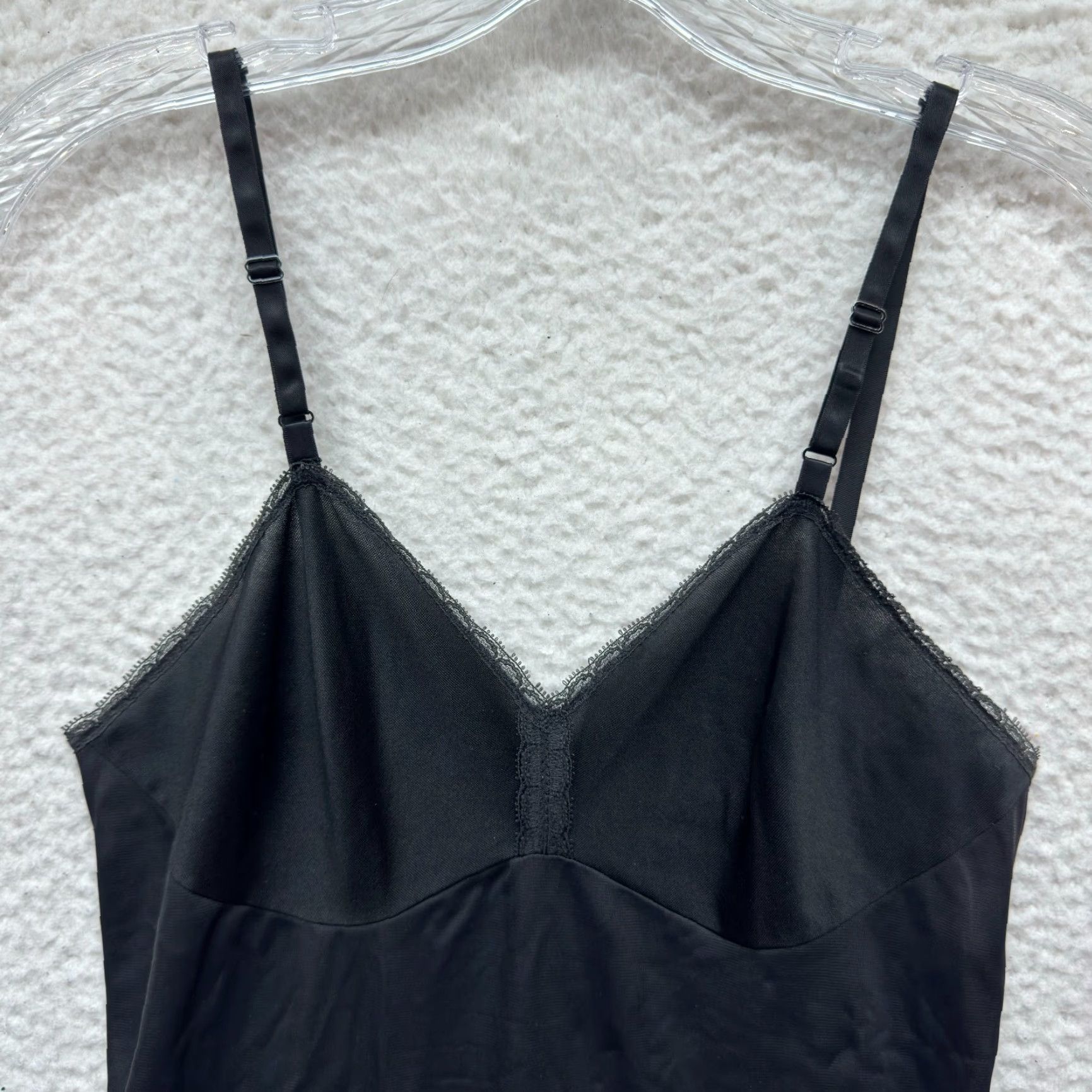 Vintage VINTAGE Vanity Fair Slip Dress 32 Medium Black Chemise Negligee Lingerie M Womens Nightwear Size M / US 6-8 / IT 42-44 - 3 Thumbnail