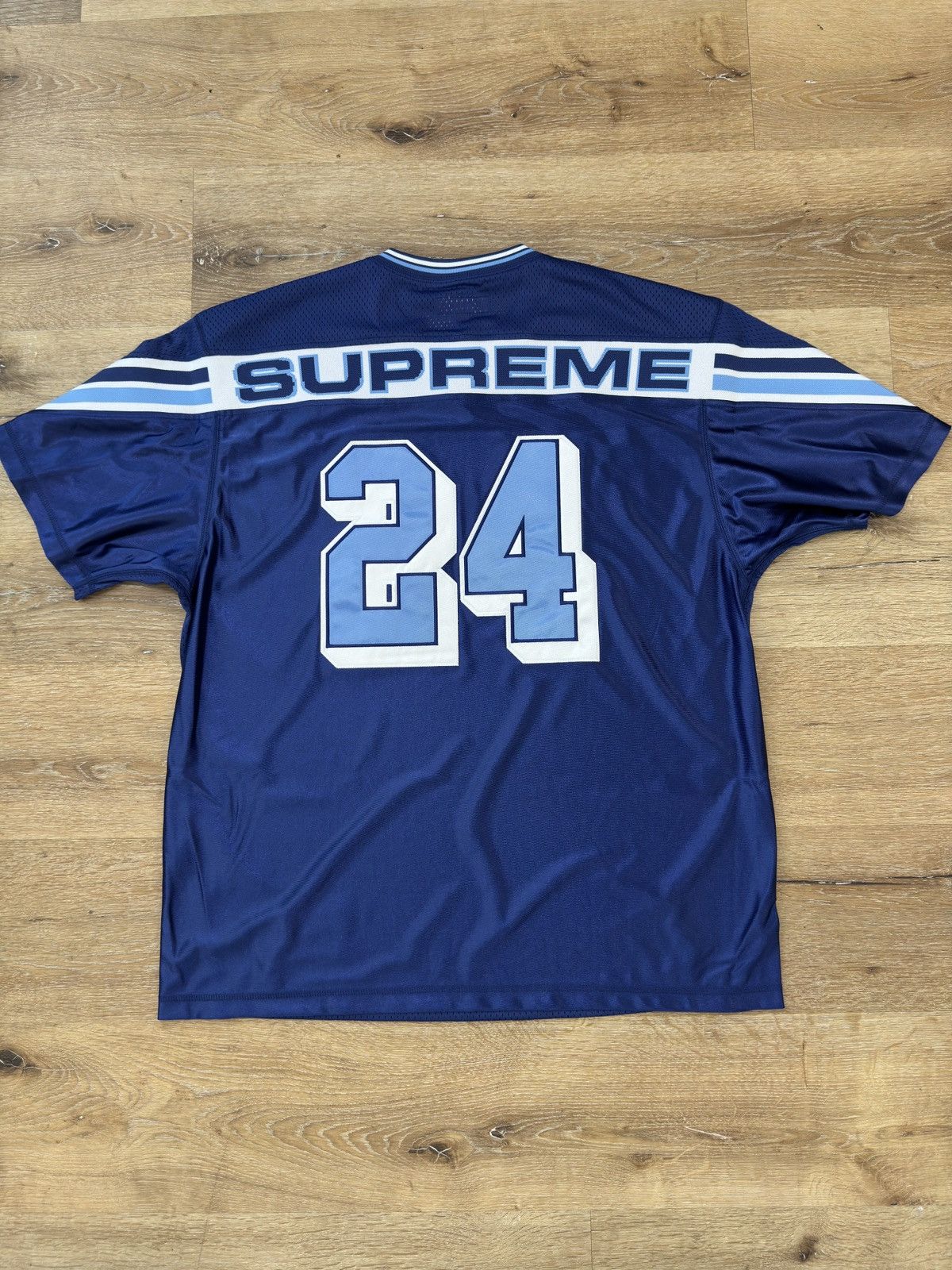 シャツ Supreme acquard Rib Football Jersey Supreme Jacquard Rib Football Jersey Navy Men's - FW24 - US