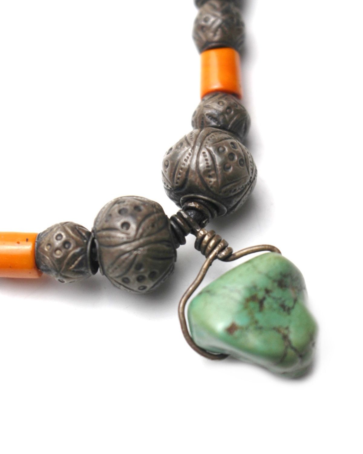 Vintage 2000S JAPANESE HANDCRAFTED TURQUOISE & METAL BEAD NECKLACE Size ONE SIZE - 4 Thumbnail