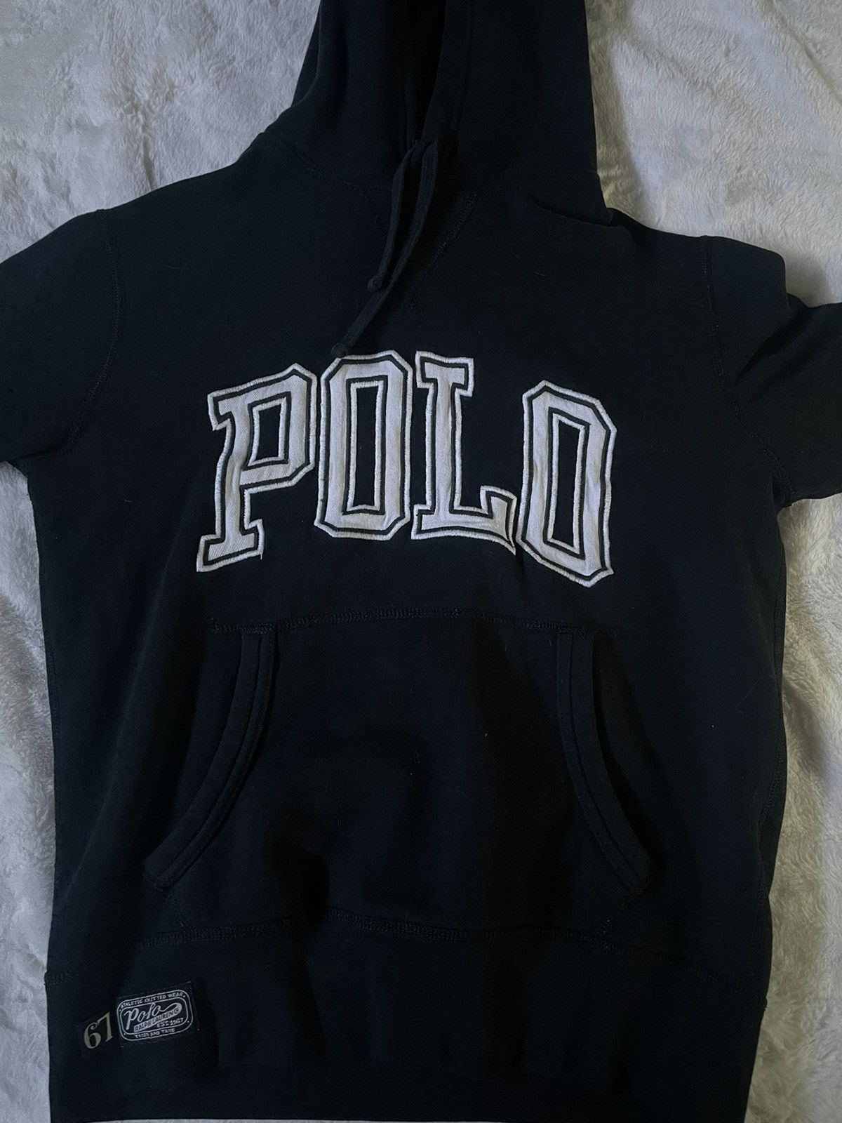 Image of Polo Ralph Laurent Knitted Hoodie in Black, Men's (Size XS)