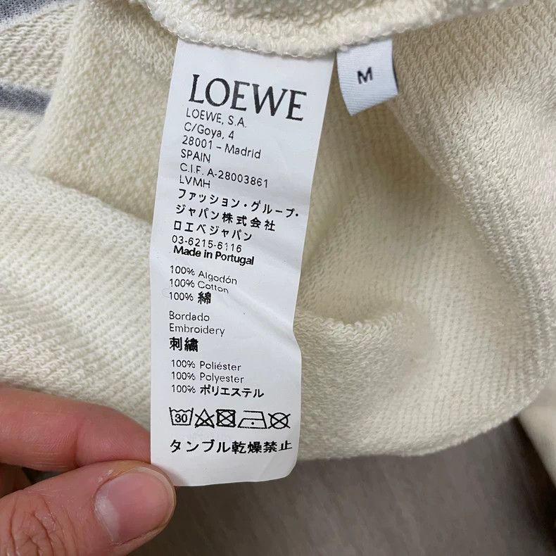Loewe LOEWE White embroidered logo round neck hoodie Size S / US 4 / IT 40 - 6 Thumbnail