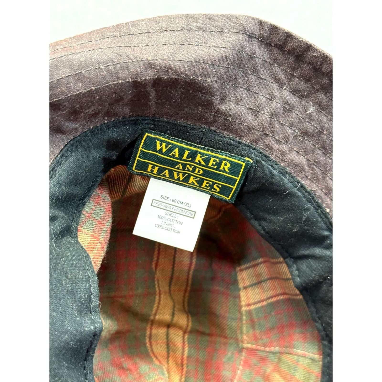Vintage Walker and Hawks Bucket Hat Mens 60cm Brown Waxed Bucket Hat Size ONE SIZE - 7 Thumbnail