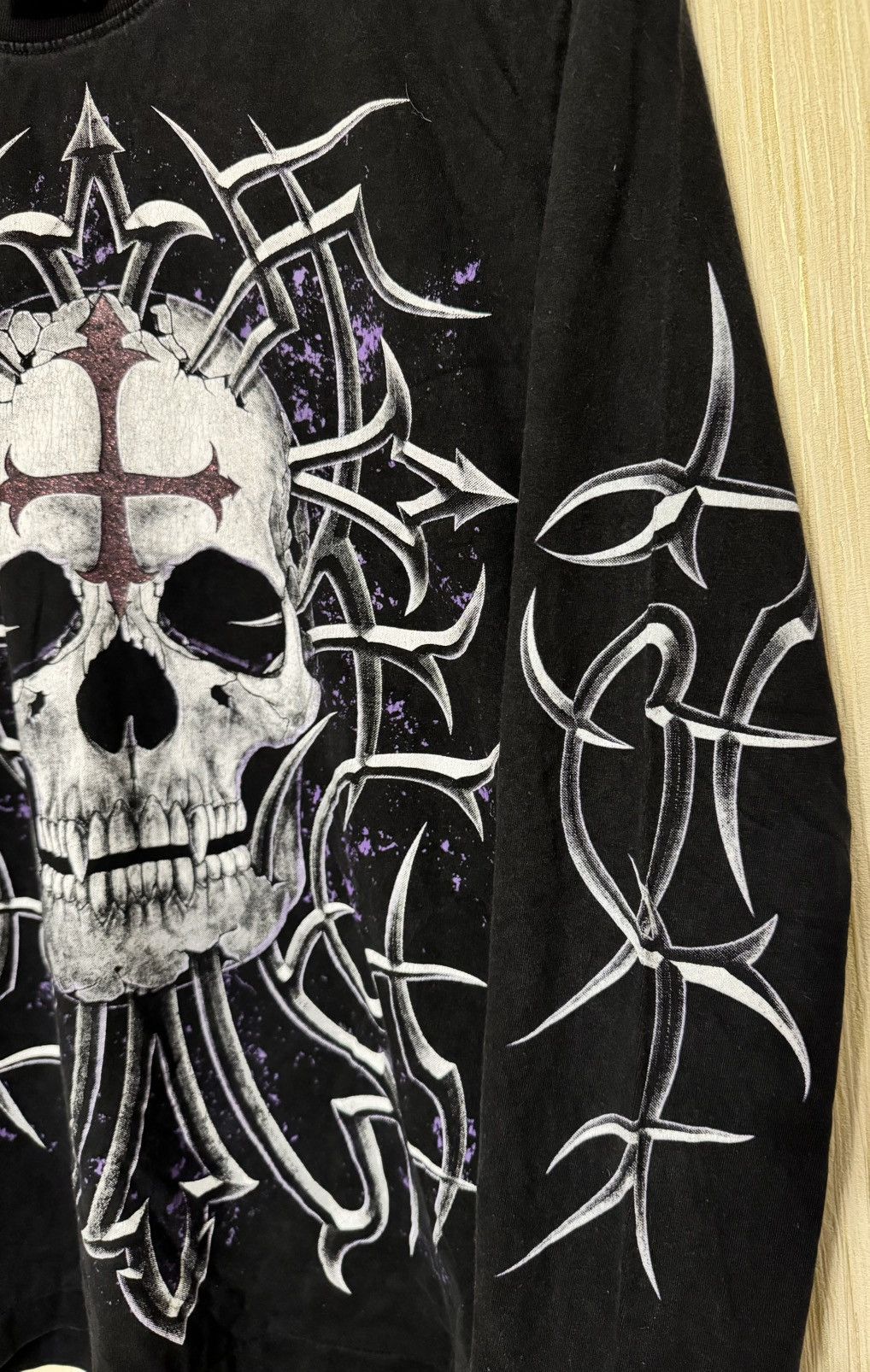Band Tees × Vintage Vintage Y2K rock eagle tribal skull cross long sleeve tee Size US M / EU 48-50 / 2 - 6 Thumbnail