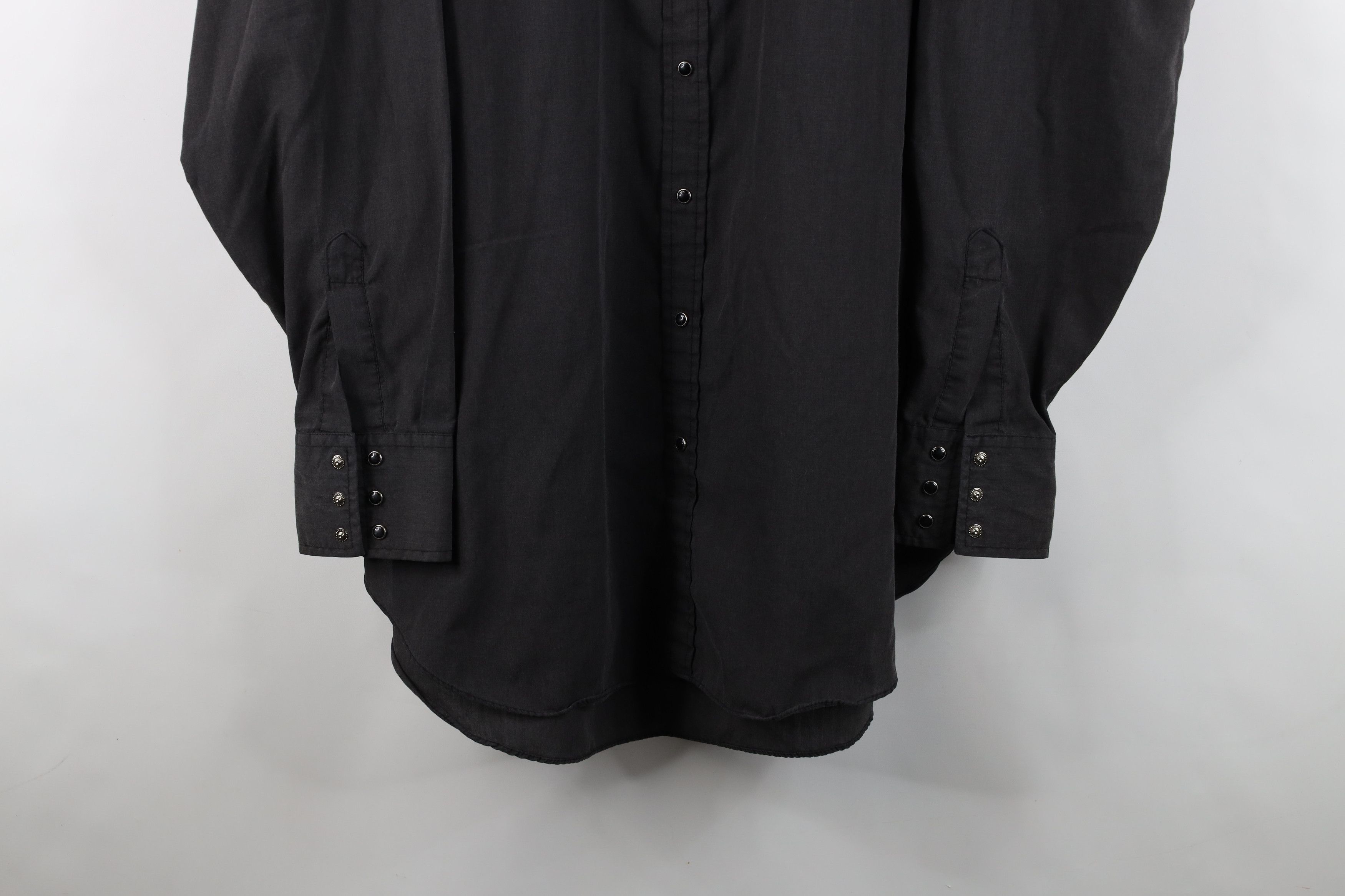 Vintage Vintage 70s Mens Faded Western Rodeo Snap Button Shirt Black Size US XL / EU 56 / 4 - 3 Thumbnail