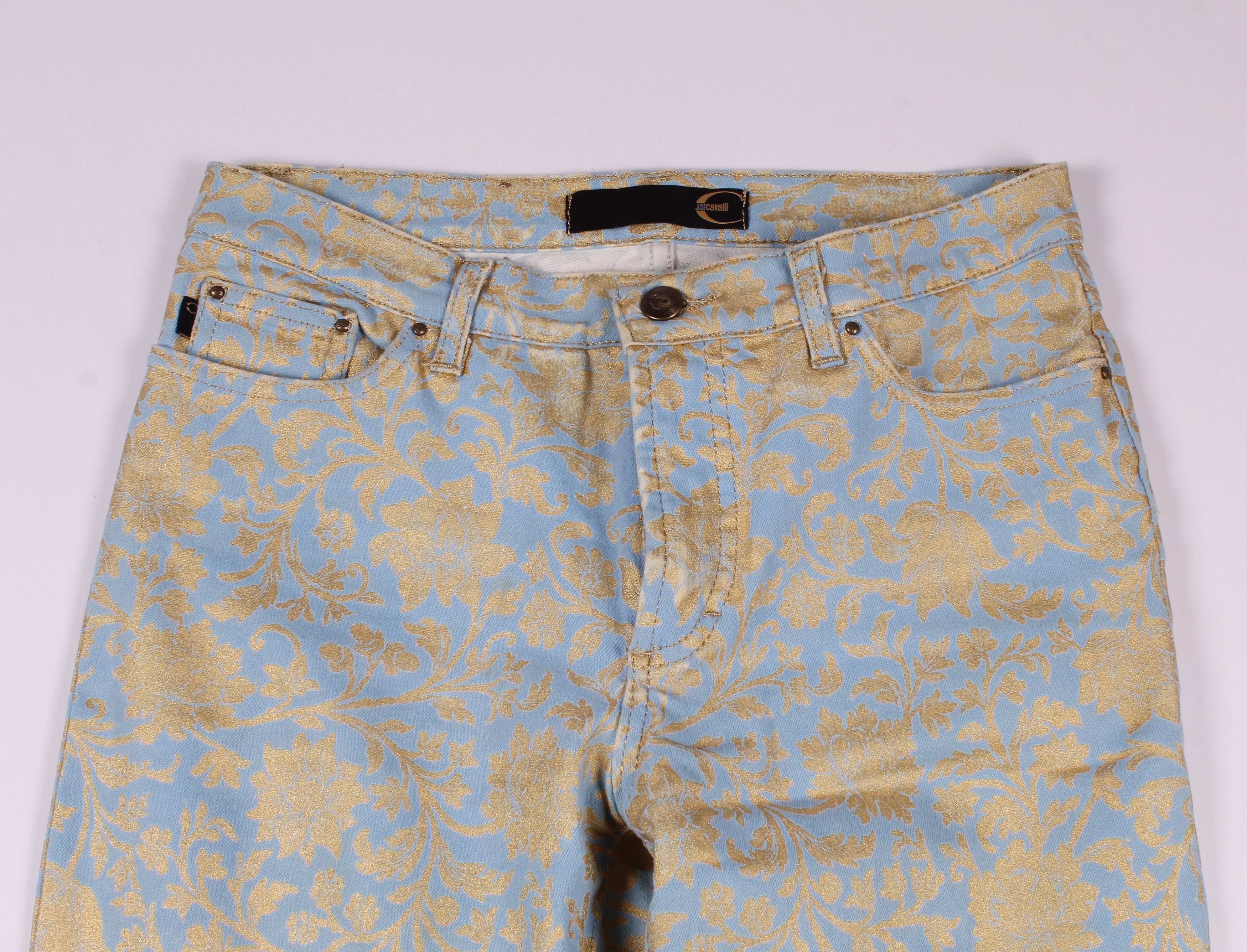 Just Cavalli Vintage Just Cavalli Floral Baroque Bootcut Denim Jeans Size 28" / US 6 / IT 42 - 2 Thumbnail