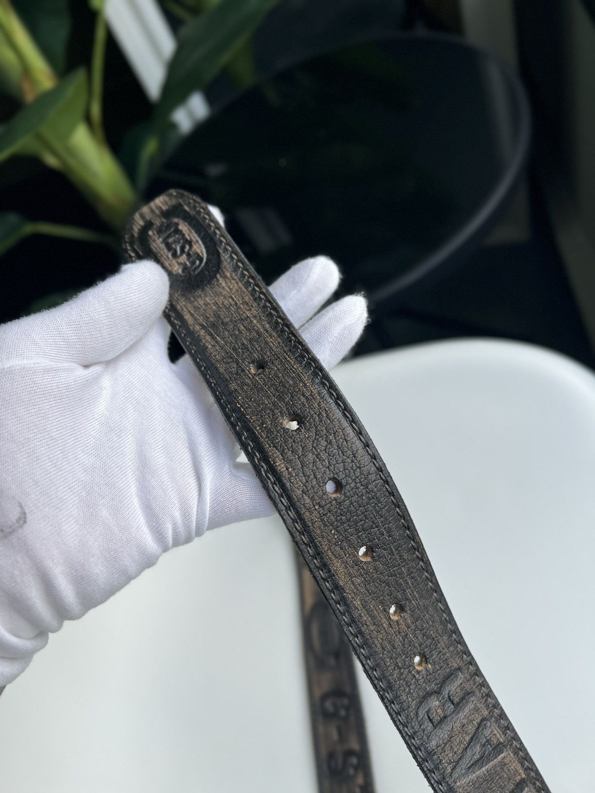 G-Star G-STAR Leather Belt – Distressed Black – Size ~XL (119.5 cm) Size ONE SIZE - 9 Thumbnail