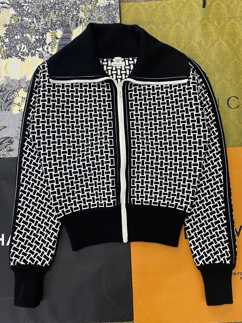 Hermes Hermes Black and White Mosaic Lapel Zip Jacket Coat - dmc Size US M / EU 48-50 / 2 - 1 Thumbnail