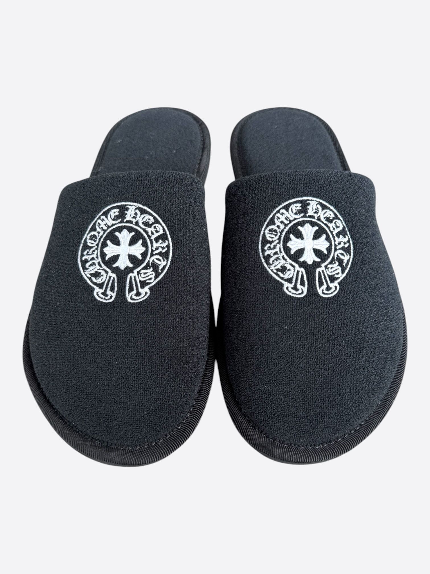 Chrome Hearts Chrome Hearts Black & White Horseshoe Logo Slippers Size US 8 / EU 41 - 1 Thumbnail