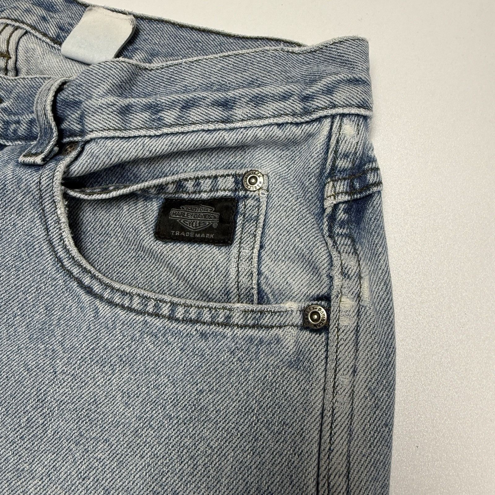 Harley Davidson Harley Davidson Jeans Mens 34x32 Light Wash Traditional Bike Size US 34 / EU 50 - 3 Thumbnail