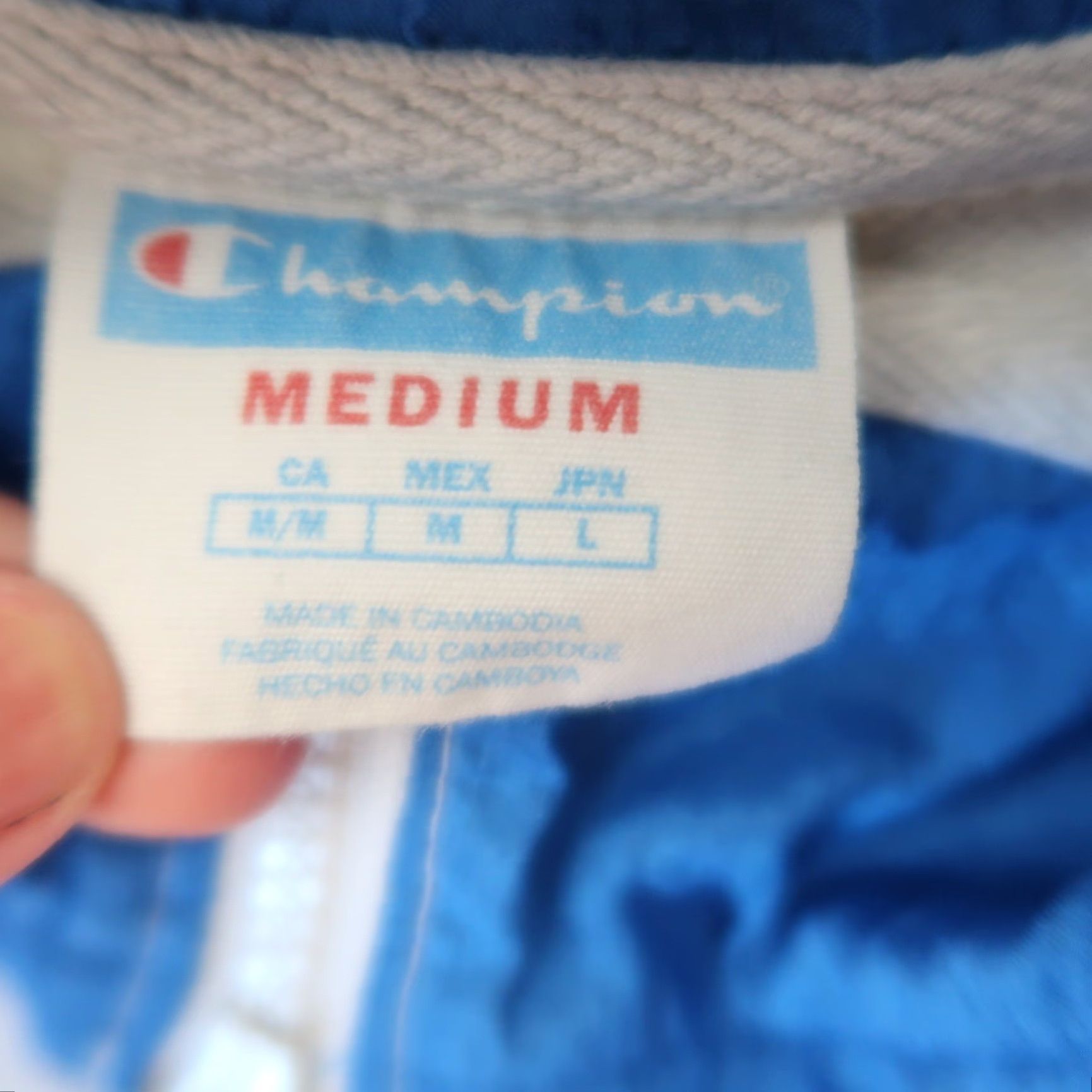 Champion VINTAGE Champion Sweatshirt Windbreaker 1/4 Zip Heather Grey Blue Pink Women M 90s Pullover Size M / US 6-8 / IT 42-44 - 4 Thumbnail