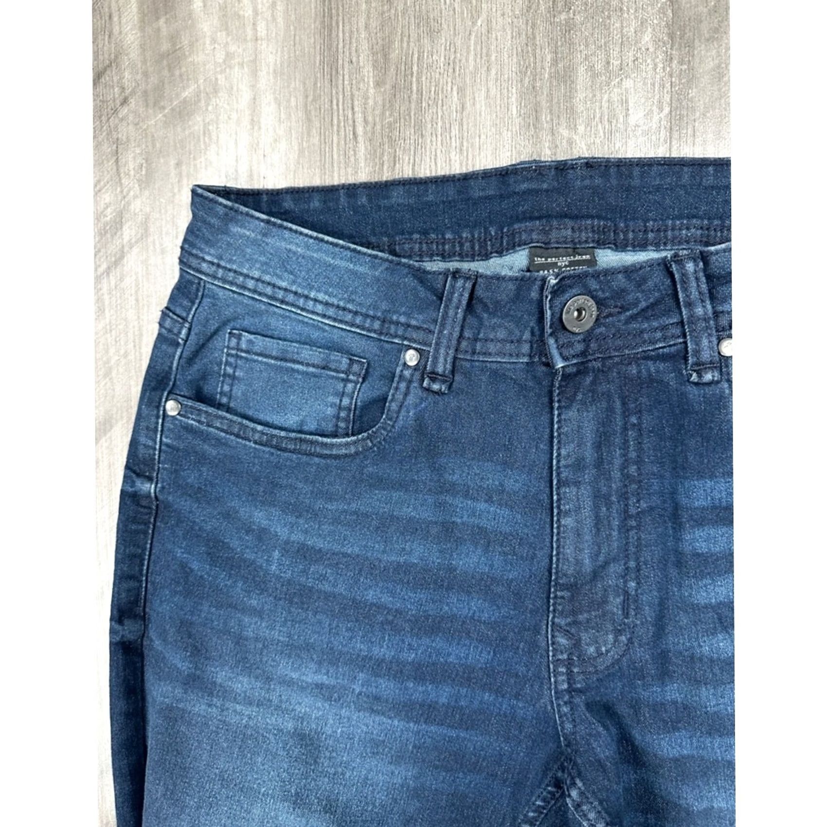 Vintage The Perfect Jean Nyc Athletic Fit Jeans - 30x34 Men Blue Tapered Regular 30 Inseam 34 Mens Jeans NYC Size US 30 / EU 46 - 5 Thumbnail