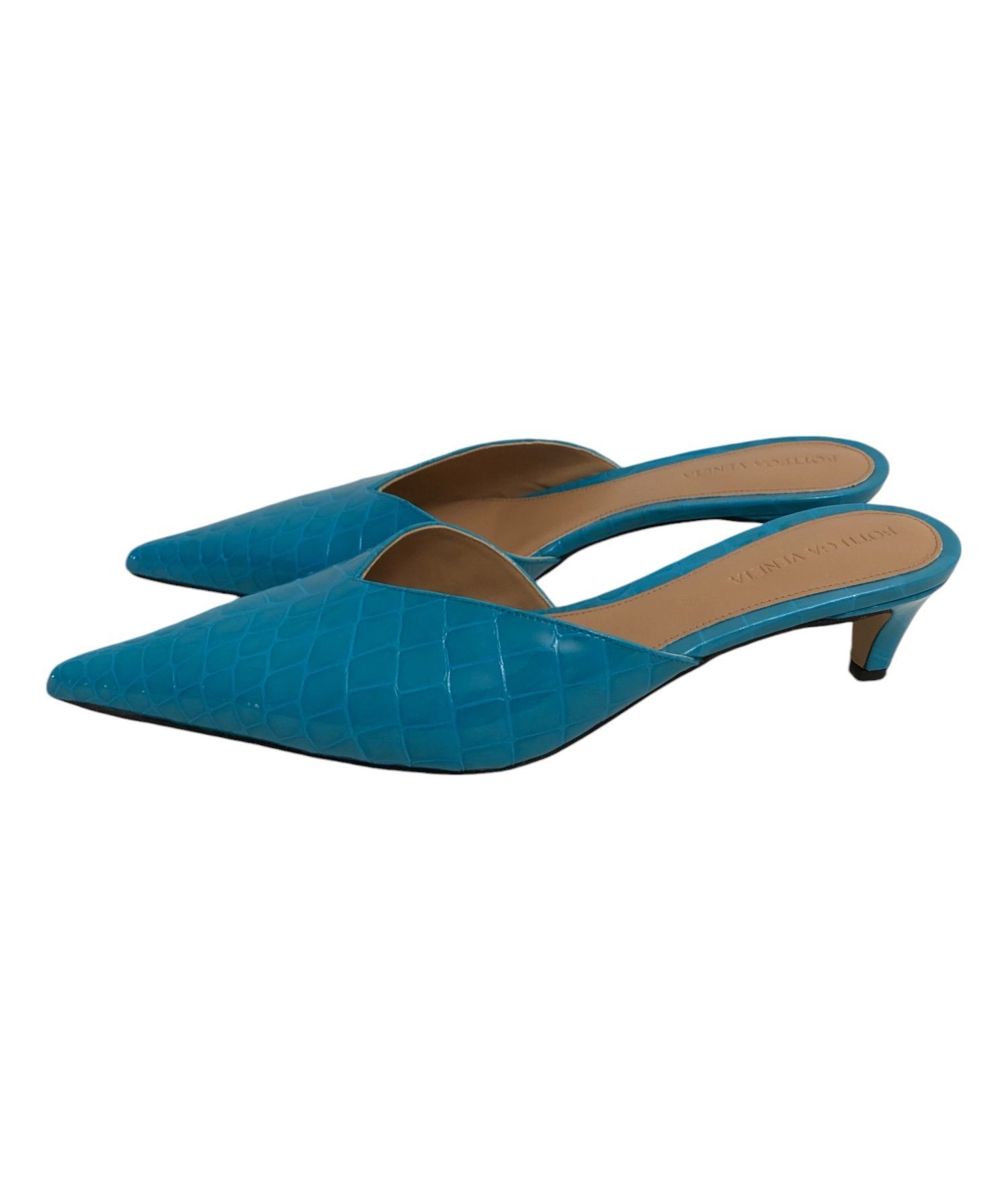 Bottega Veneta Bottega Veneta Punta Mule Pump in Croc-embossed Leather Pool Size US 9 / IT 39 - 7 Thumbnail