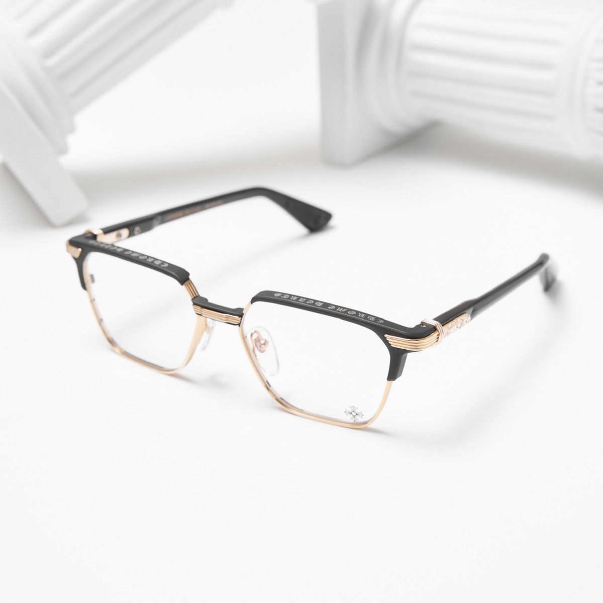 Chrome Hearts CHROME HEARTS BLAZIN MATTE BLACK/GOLD PLATED-BLACK-PLASTIC GLASSES Size ONE SIZE - 1 Thumbnail