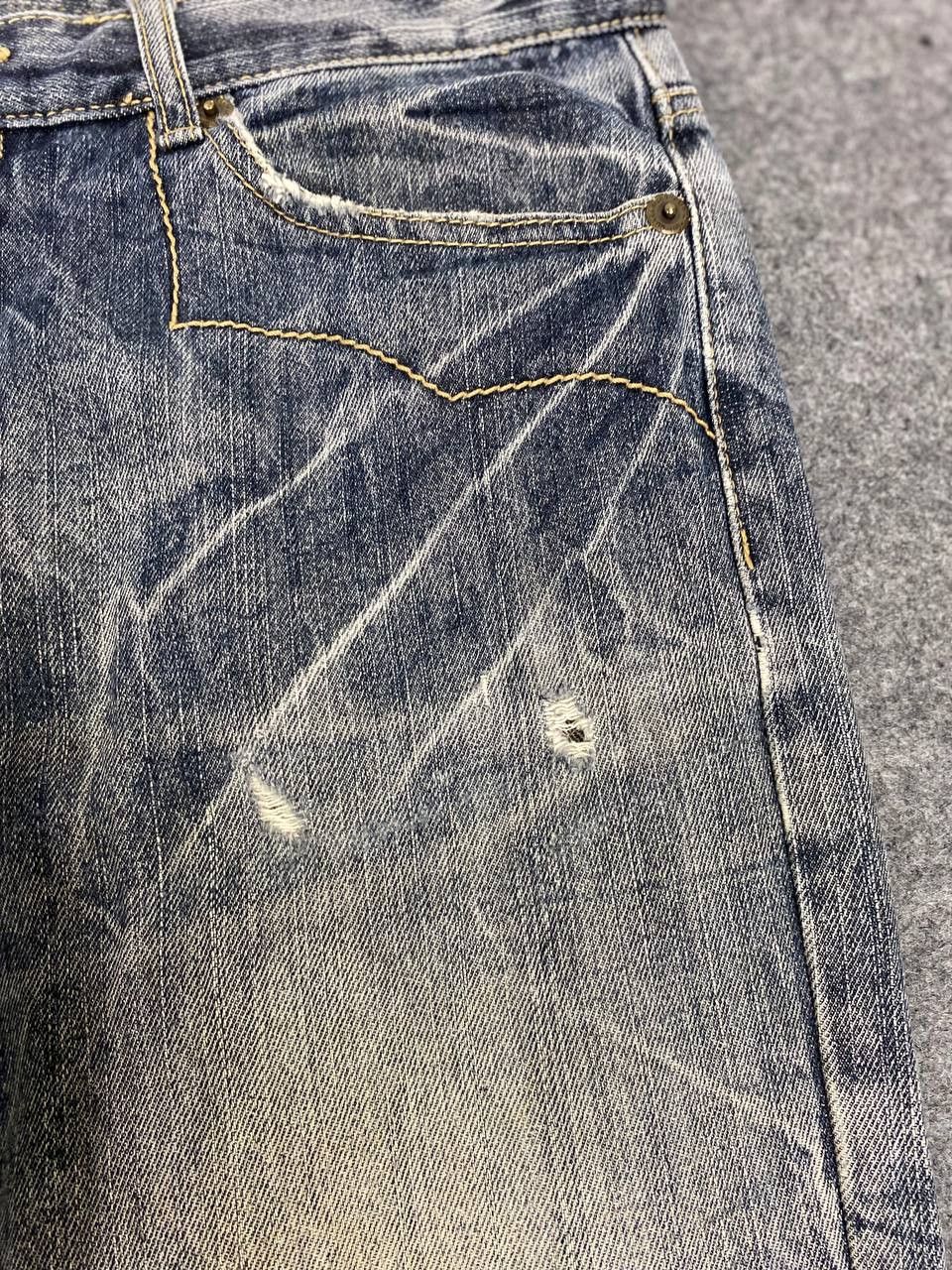 Japanese Brand japanese brand distressed denim nice faded design Size US 35 - 11 Thumbnail