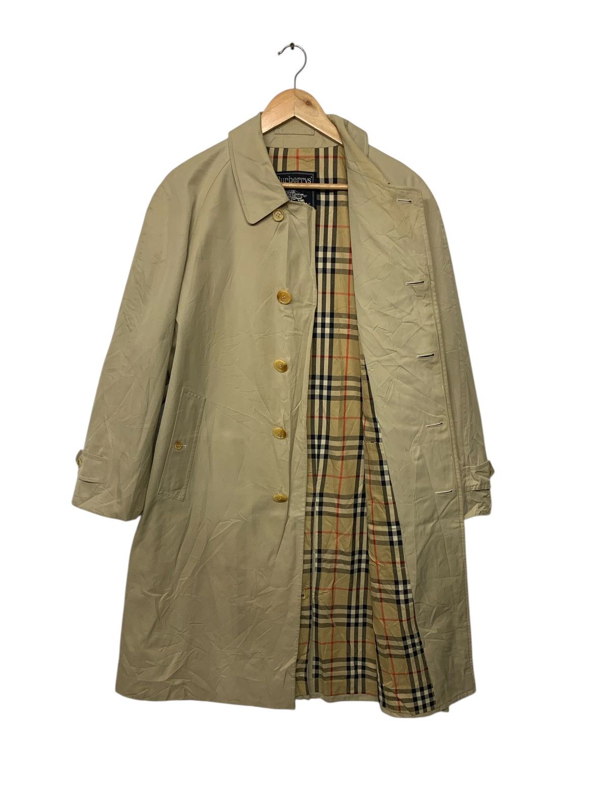 Burberry × Designer × Vintage Vintage Burberry's Nova Chek Long Jacket Button Ups Size US L / EU 52-54 / 3 - 1 Thumbnail