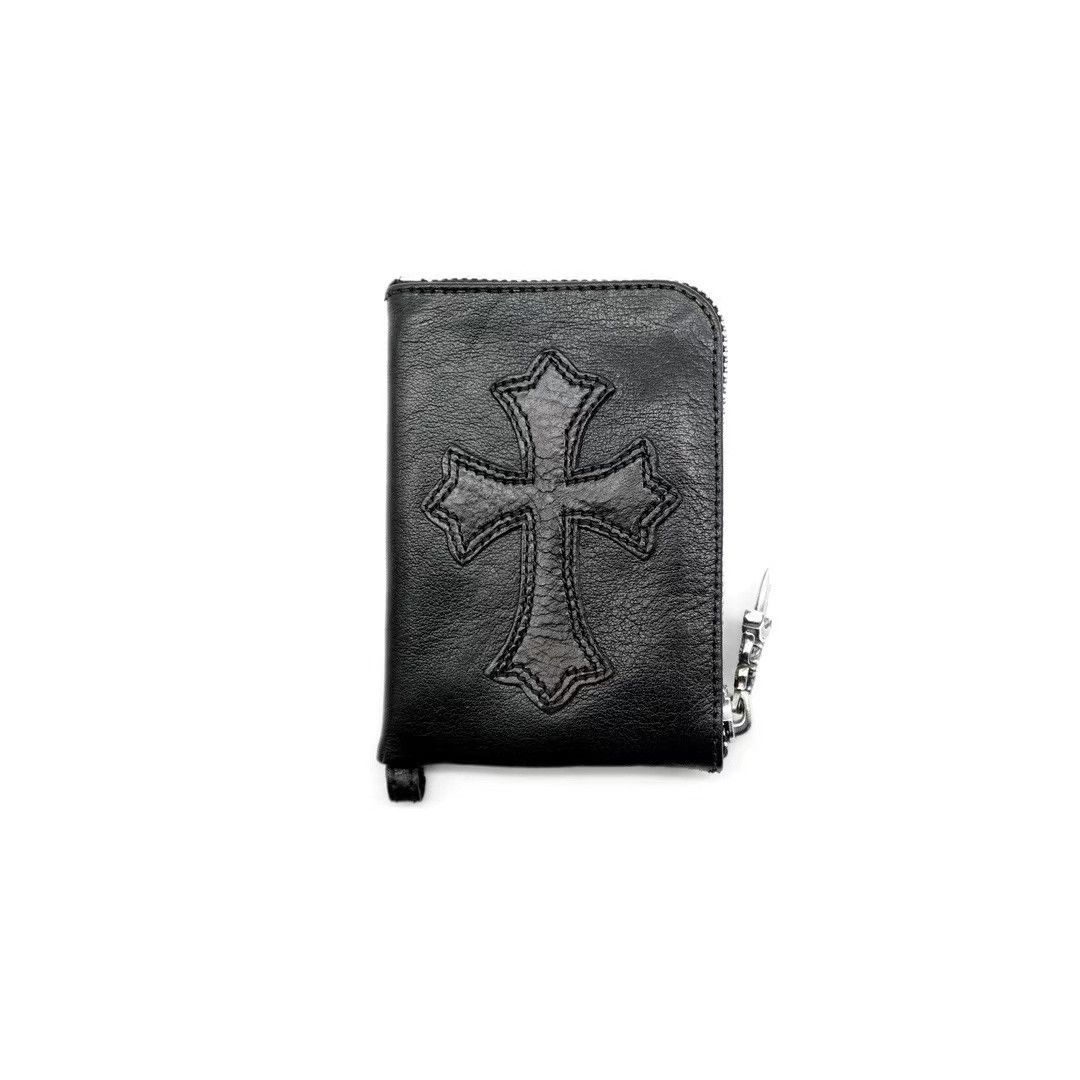 Chrome Hearts Chrome Hearts Black Cross Patch Silver Scroll Zipper Wallet Size ONE SIZE - 1 Thumbnail