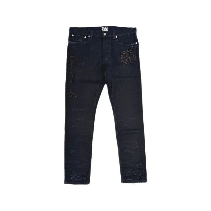 Other Dior Dior x Travis Scott Embroidered Denim Pants 0079-2507 Size US 32 / EU 48 - 2 Thumbnail
