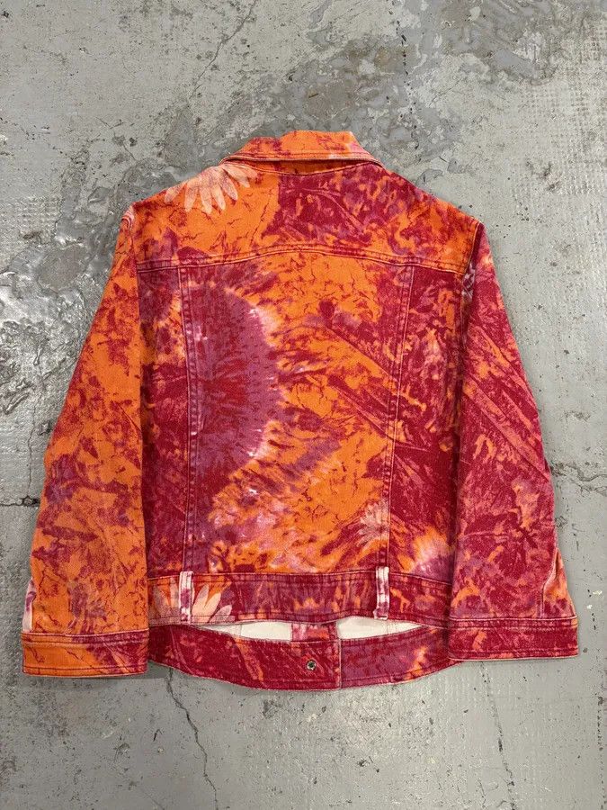 Roberto Cavalli 2000s Cavalli Orange Fire Denim Jacket Size S / US 4 / IT 40 - 6 Thumbnail
