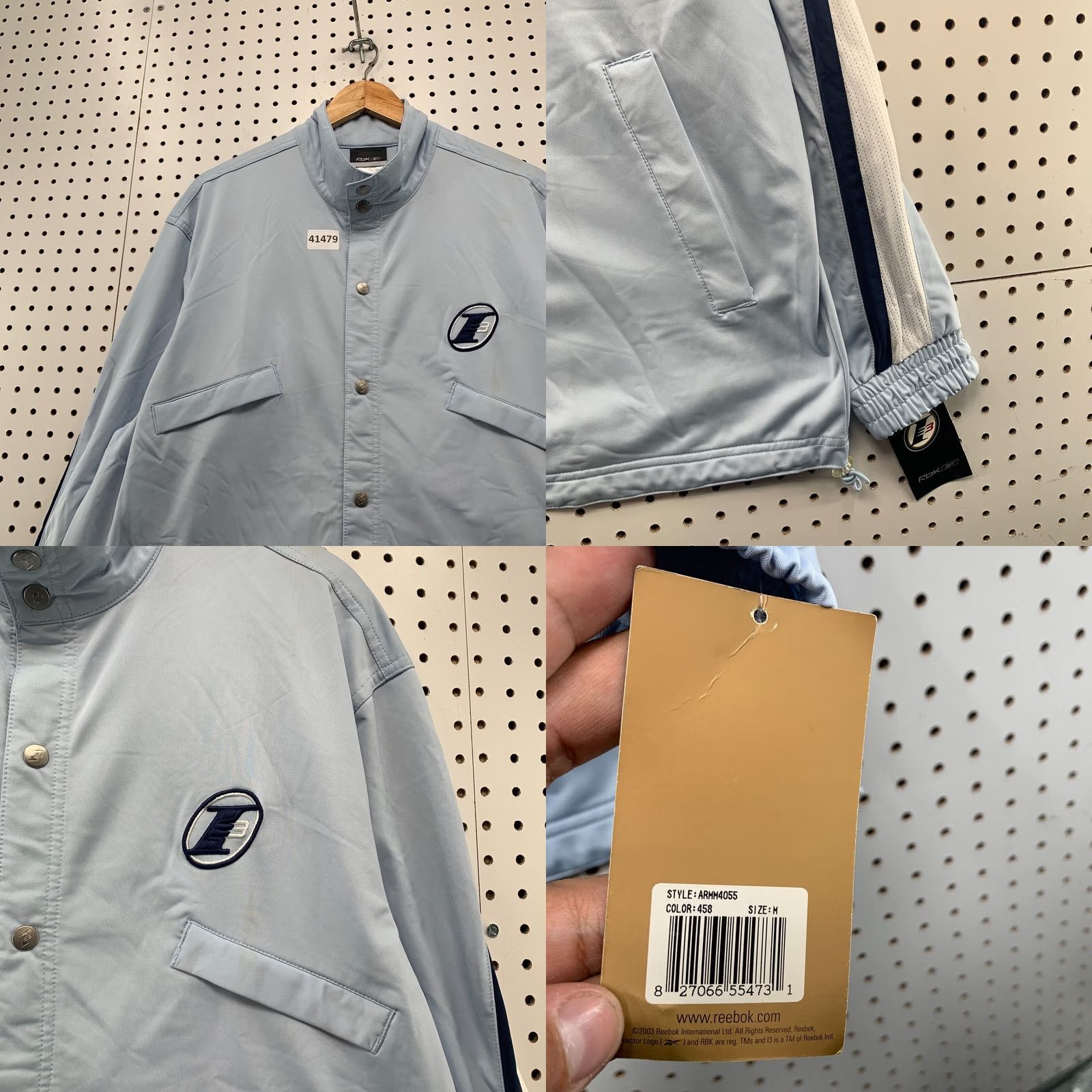 Reebok VINTAGE Reebok Allen Iverson Track Jacket Mens Medium Blue NEW NWT Size US M / EU 48-50 / 2 - 8 Thumbnail