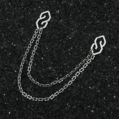 Jewelry Silver Double Chain Wallet Pants Accessory, Men's Chain Size ONE SIZE - 2 Thumbnail