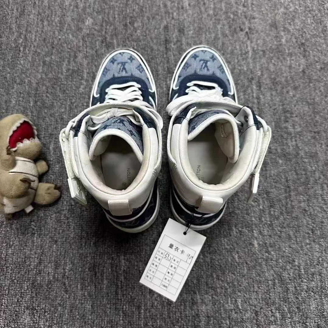 Louis Vuitton LV Denim Monogram High Top Sneaker 99 EUR 37.5 Size US 6.5 / IT 36.5 - 5 Thumbnail