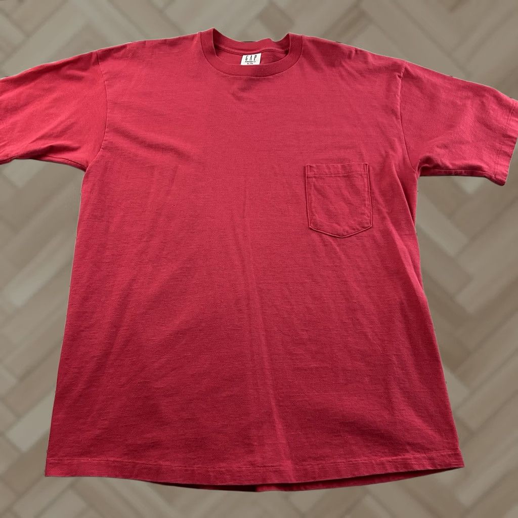 Gap VINTAGE Gap Short Sleeve T-Shirt Men's XL Pink Pocket Slim Single Stitch Size US XL / EU 56 / 4 - 1 Thumbnail