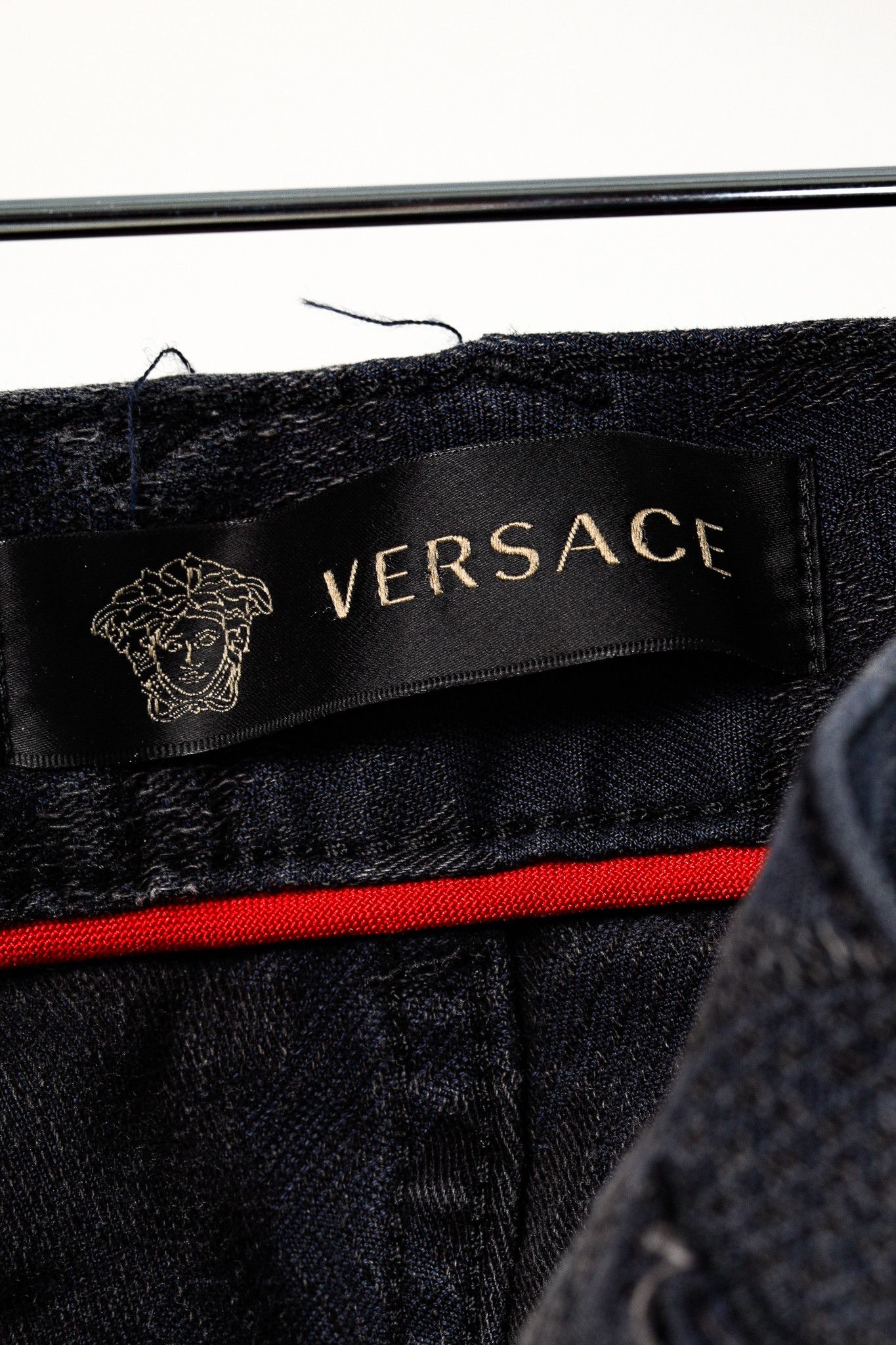 Versace Versace Cody Navy & Black Jacquard Slim-Fit Jeans Size 36" / US 14 / IT 50 - 8 Thumbnail